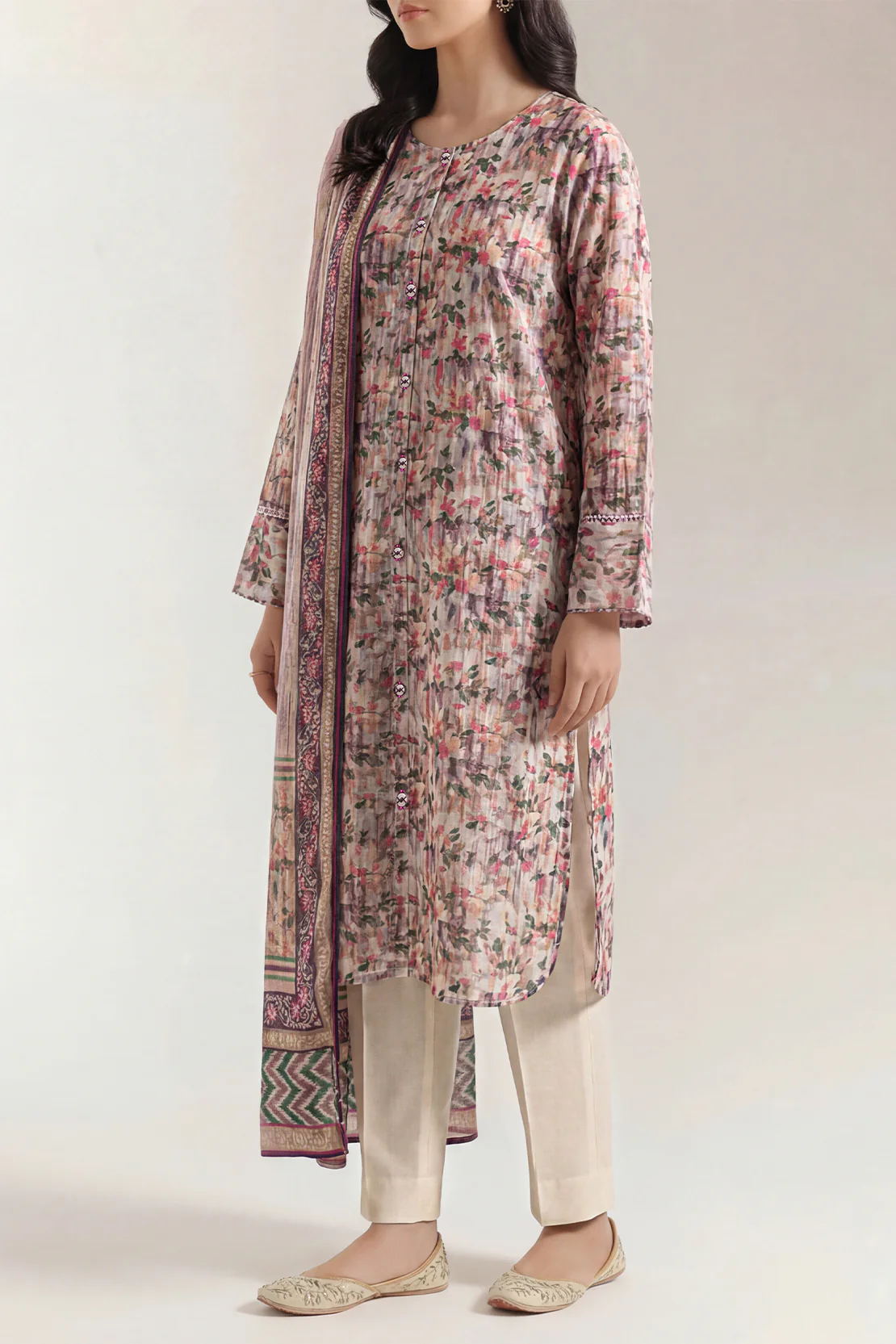 Unstitched Printed Lawn 3 Piece