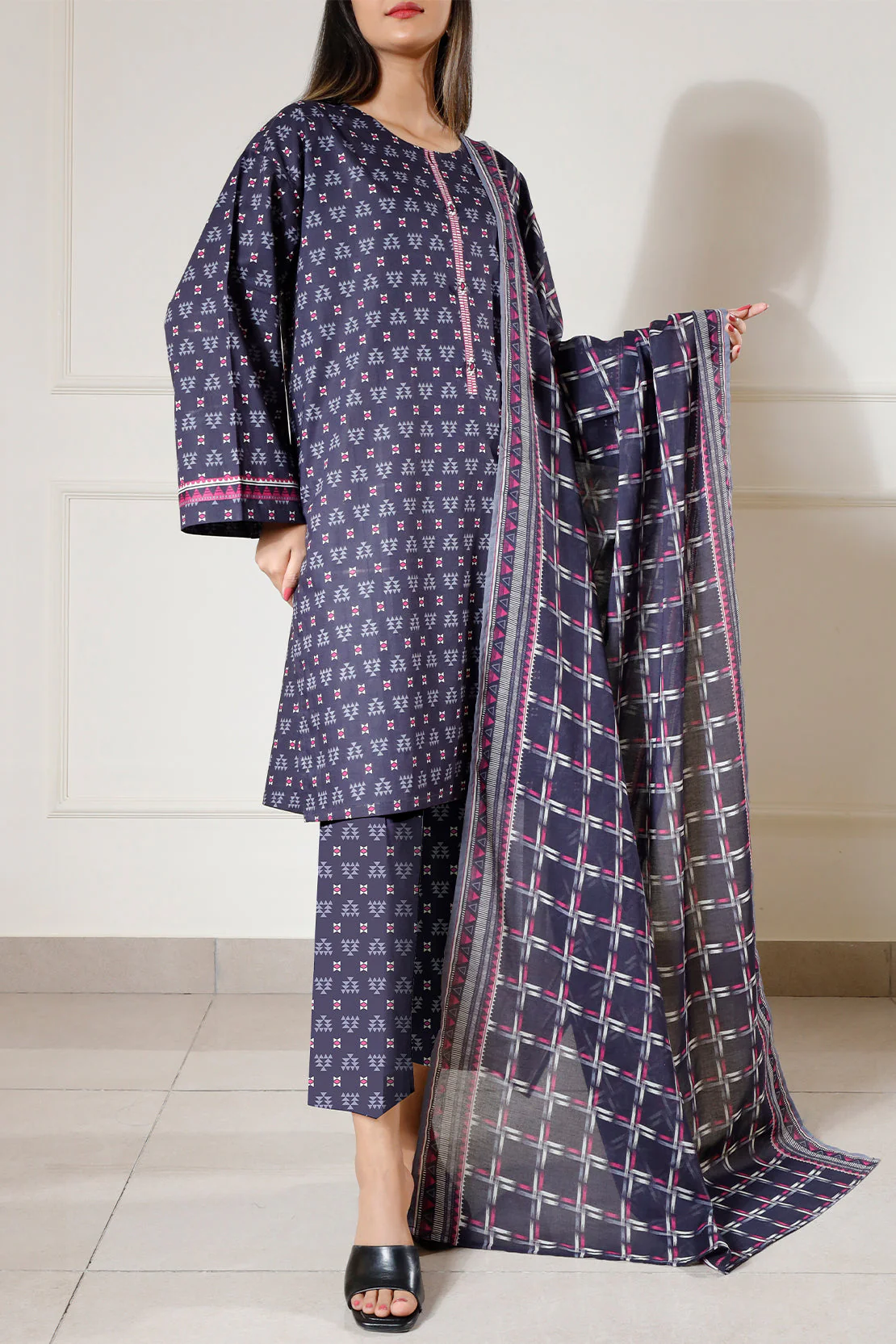 Unstitched Printed Lawn 3 Piece