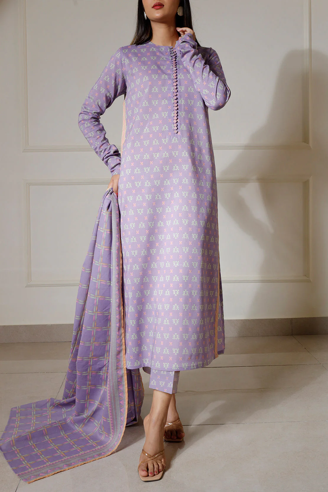 Unstitched Printed Lawn 3 Piece