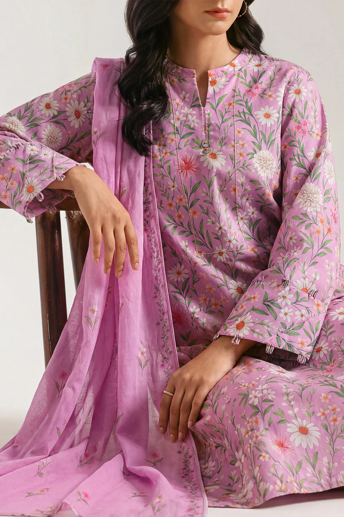 Unstitched Printed Lawn 3 Piece