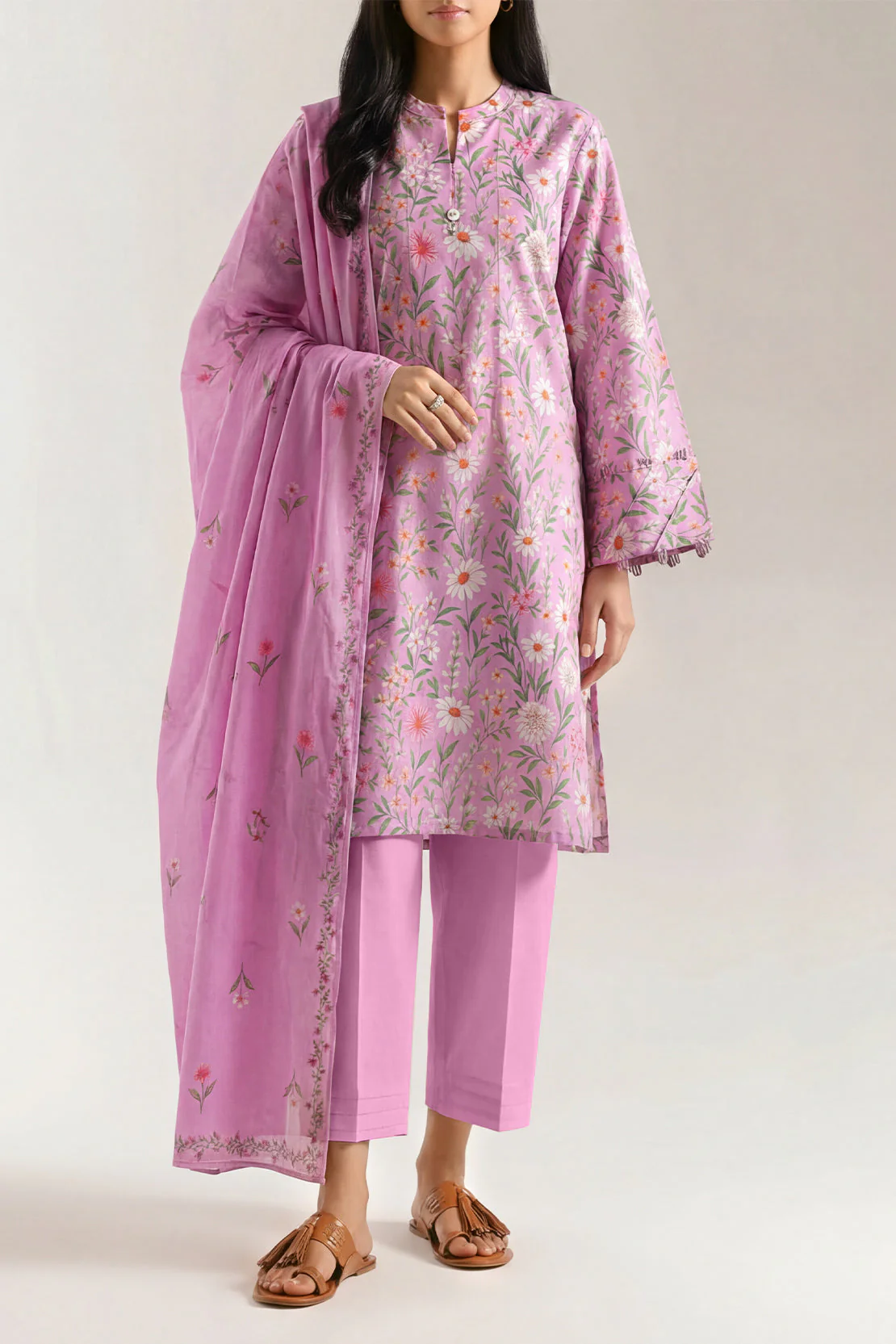 Unstitched Printed Lawn 3 Piece - Image 2