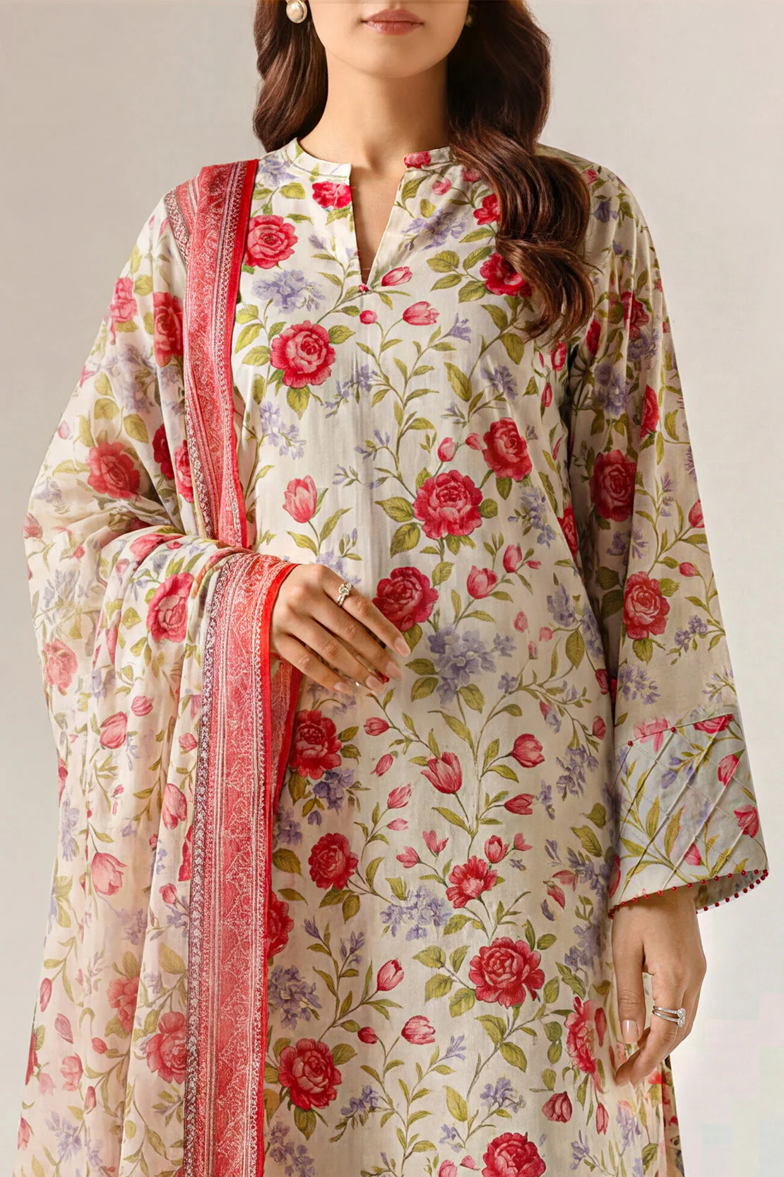 Unstitched Printed Lawn 3 Piece - Image 3