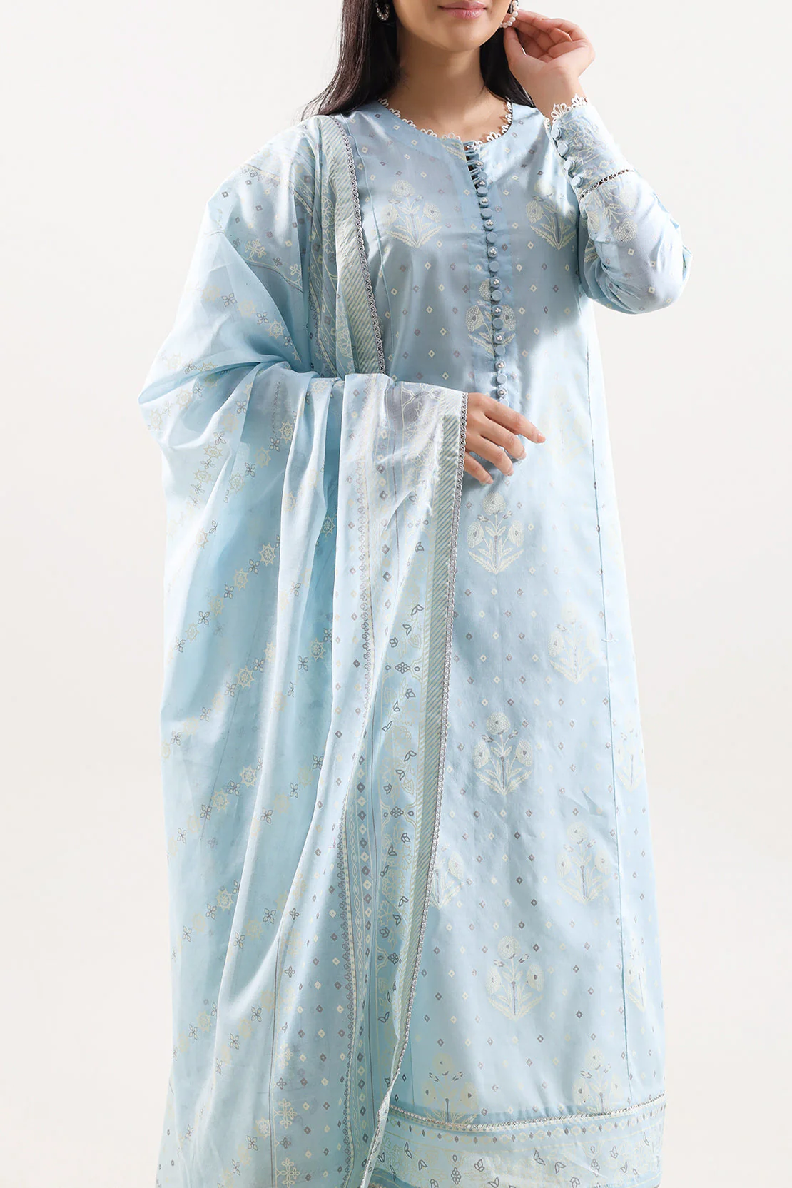 Unstitched Printed Lawn 3 Piece - Image 2