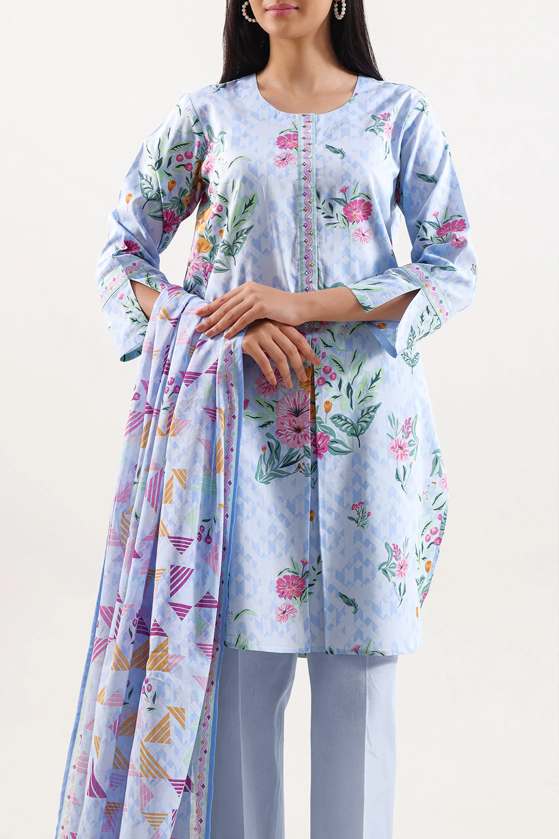 Unstitched Printed Lawn 3 Piece - Image 2