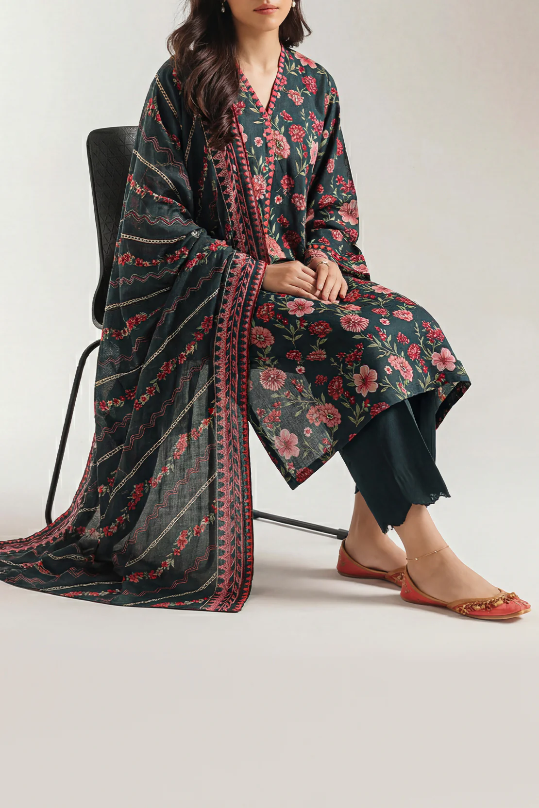Unstitched Printed Lawn 3 Piece