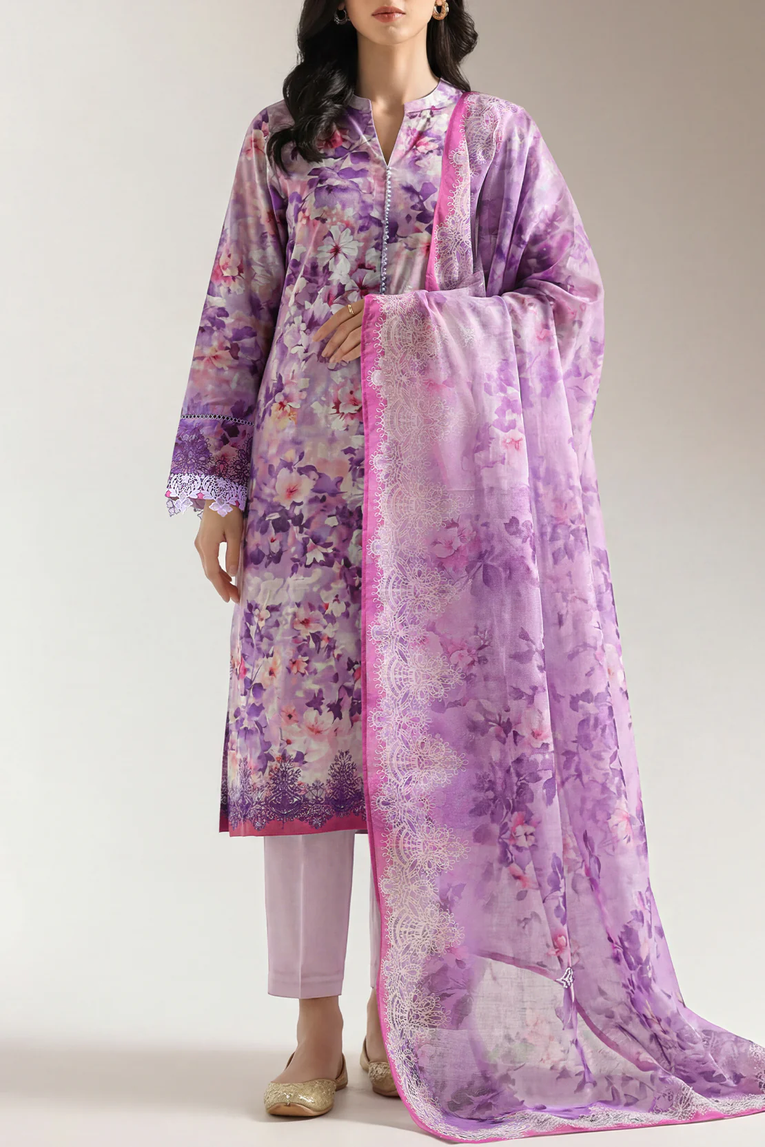 Unstitched Printed Lawn 3 Piece