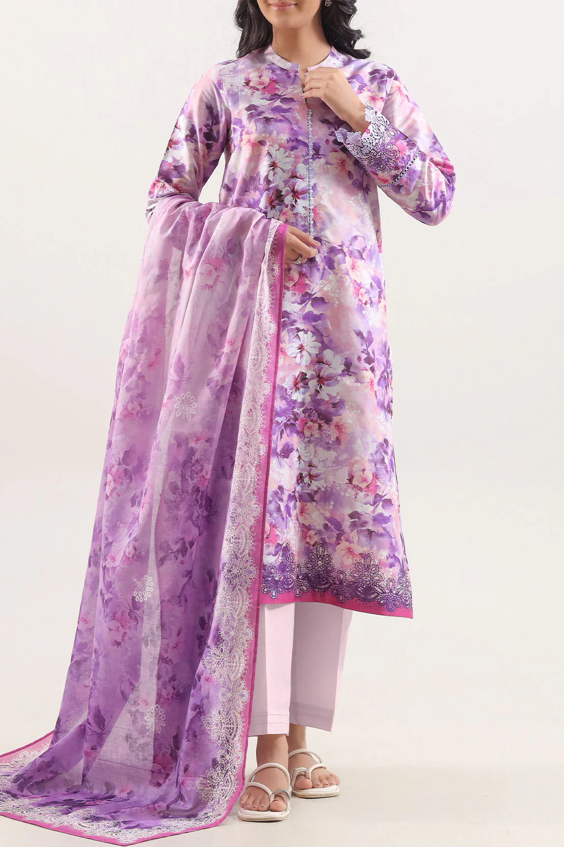 Unstitched Printed Lawn 3 Piece - Image 3