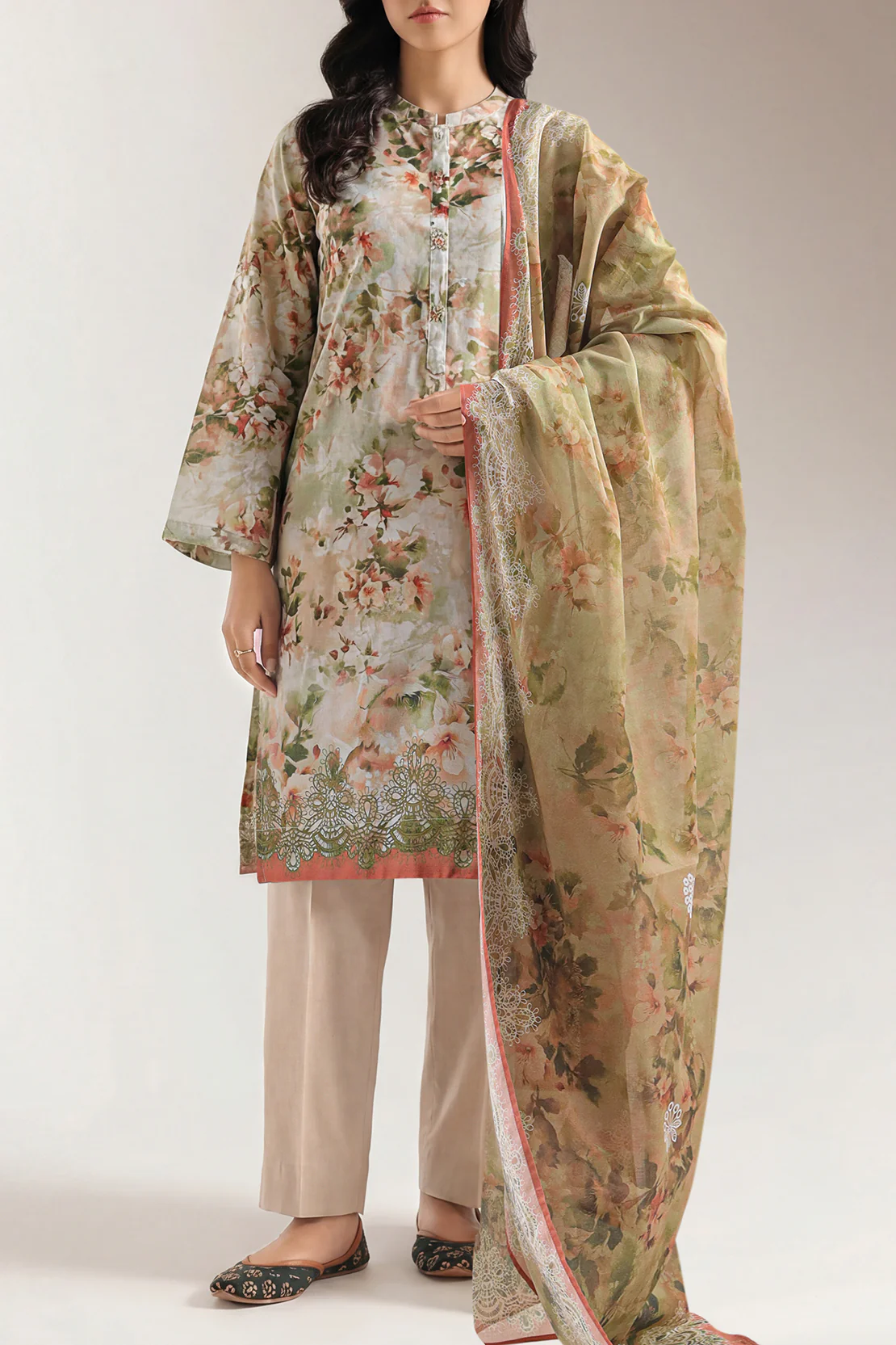 Unstitched Printed Lawn 3 Piece
