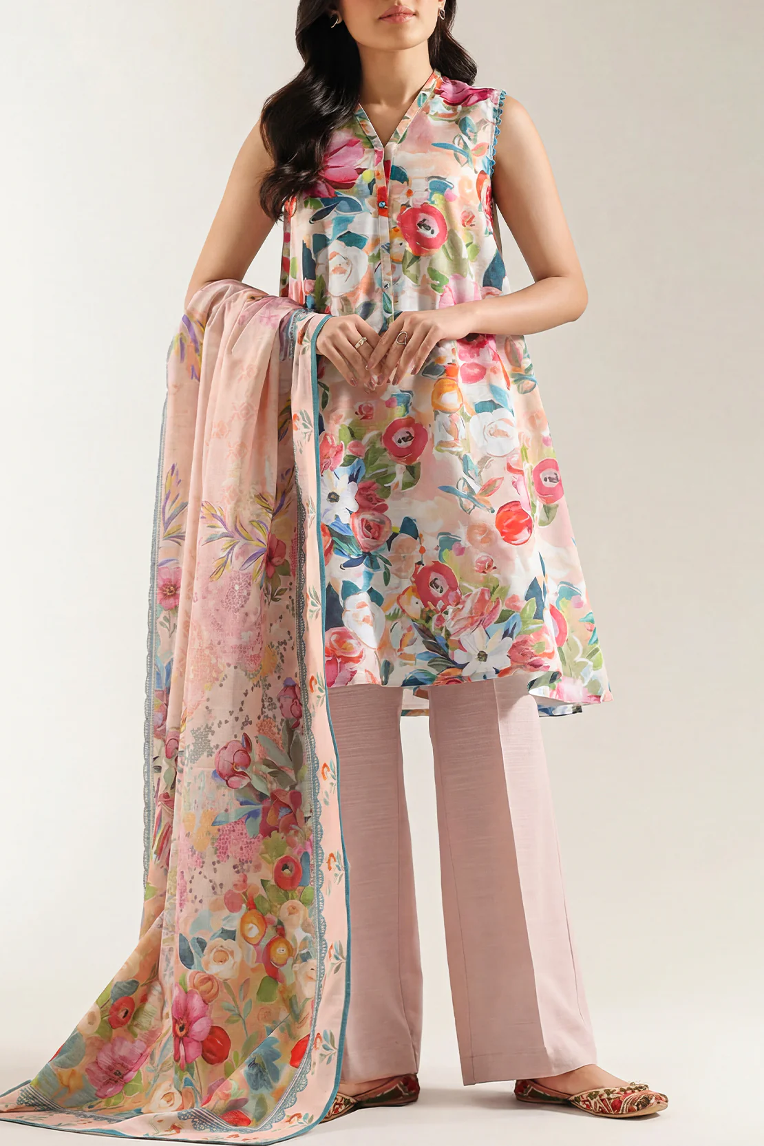 Unstitched Printed Lawn 3 Piece
