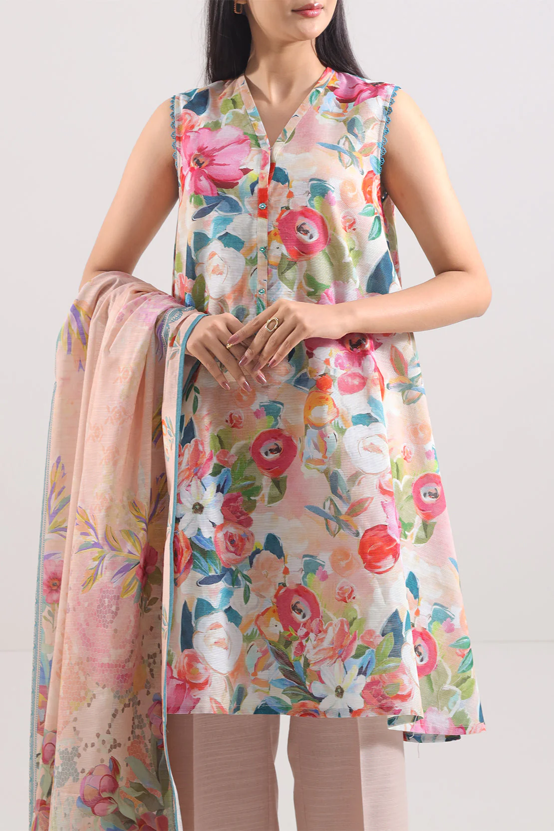 Unstitched Printed Lawn 3 Piece - Image 2