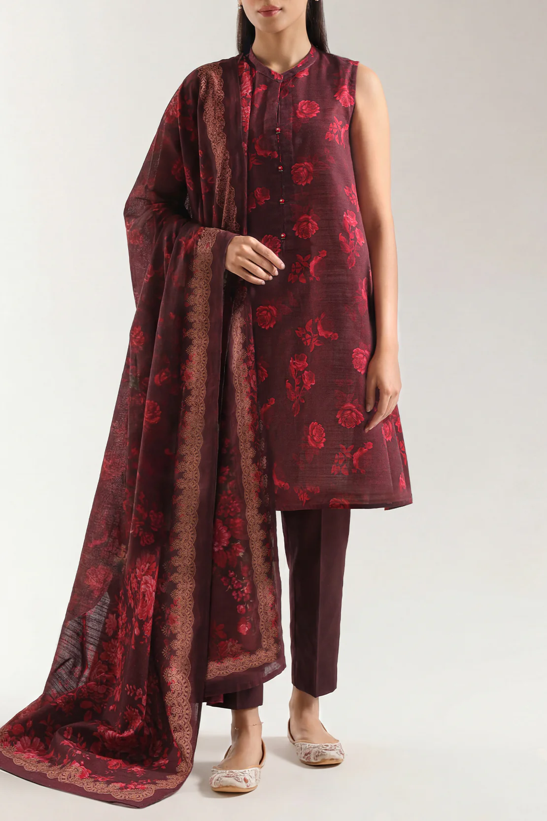 Unstitched Printed Lawn 3 Piece