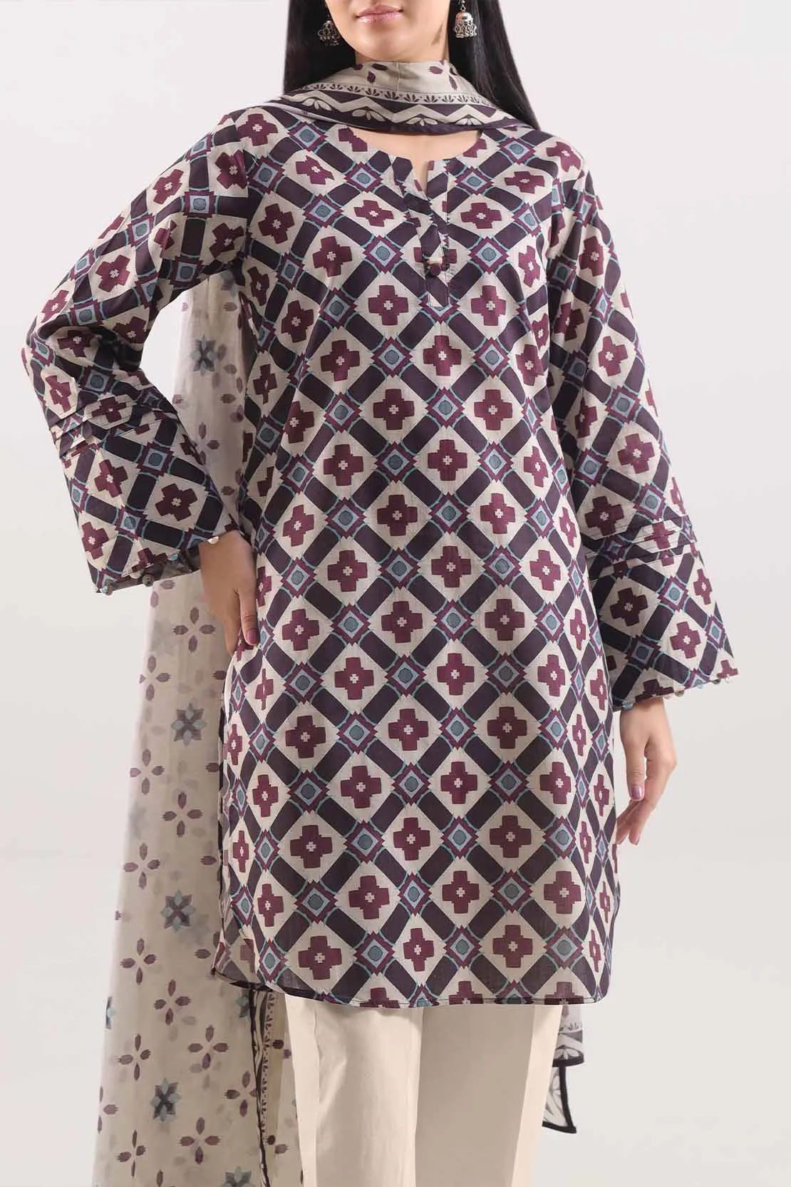 Unstitched Printed Lawn 3 Piece - Image 2