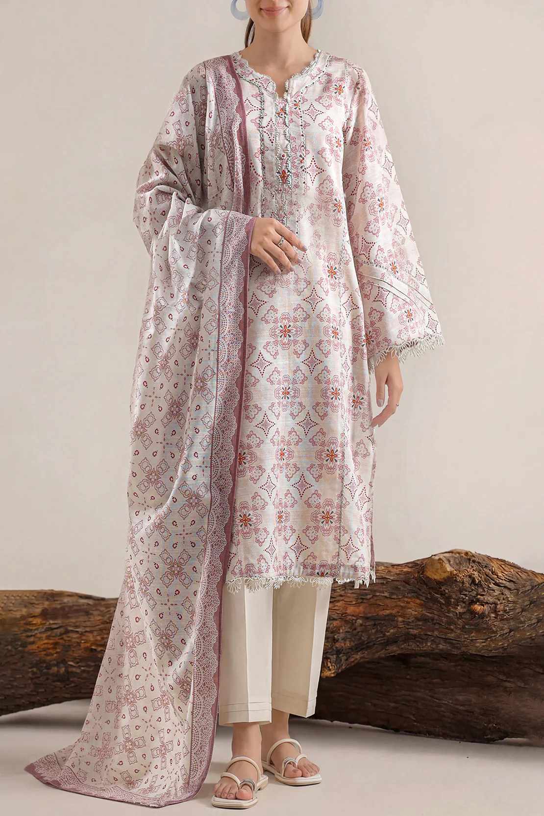 Unstitched Printed Lawn 3 Piece