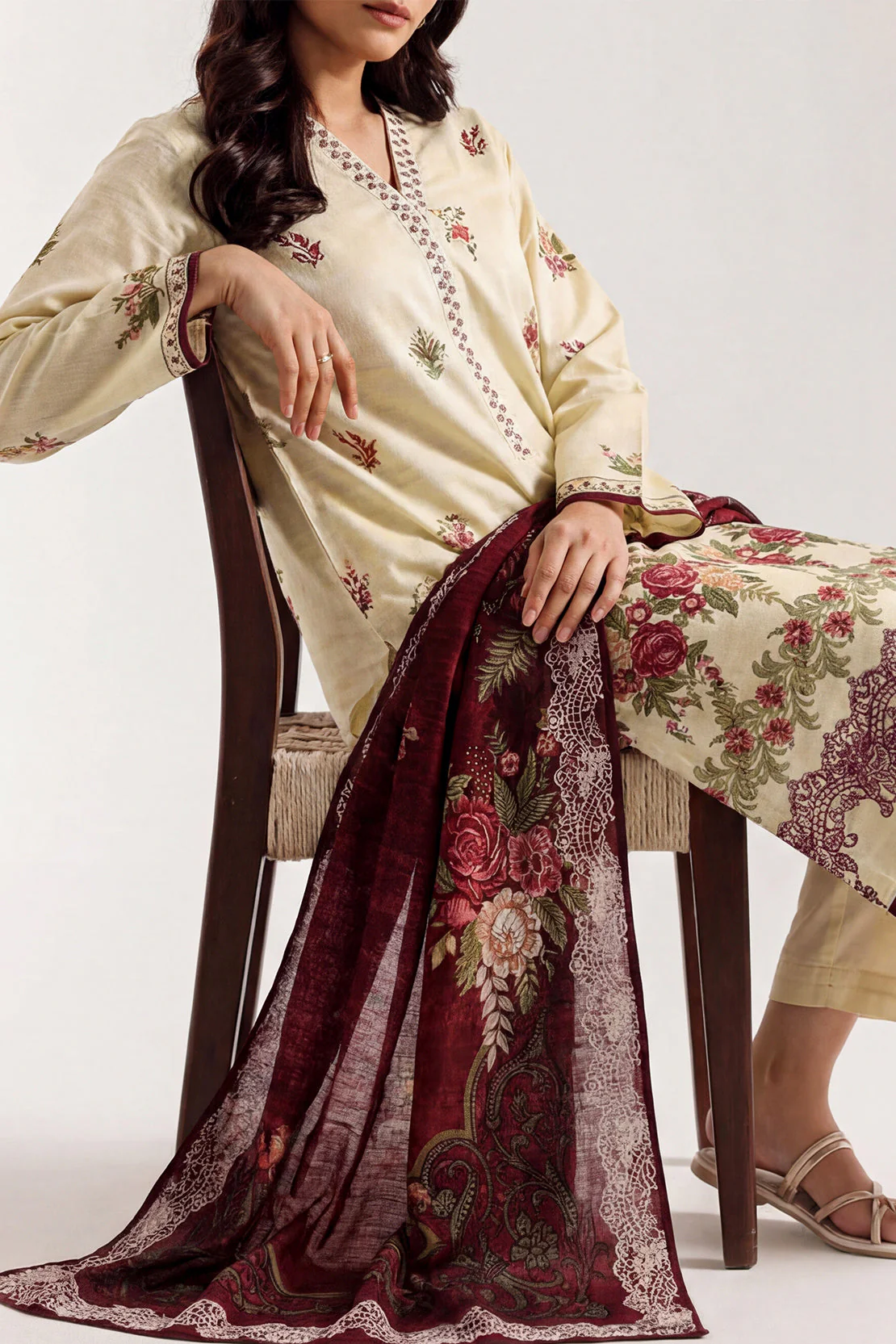 Unstitched Printed Lawn 3 Piece