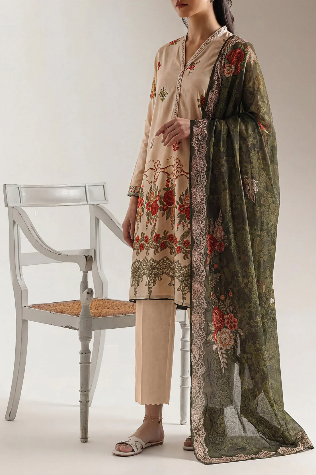 Unstitched Printed Lawn 3 Piece