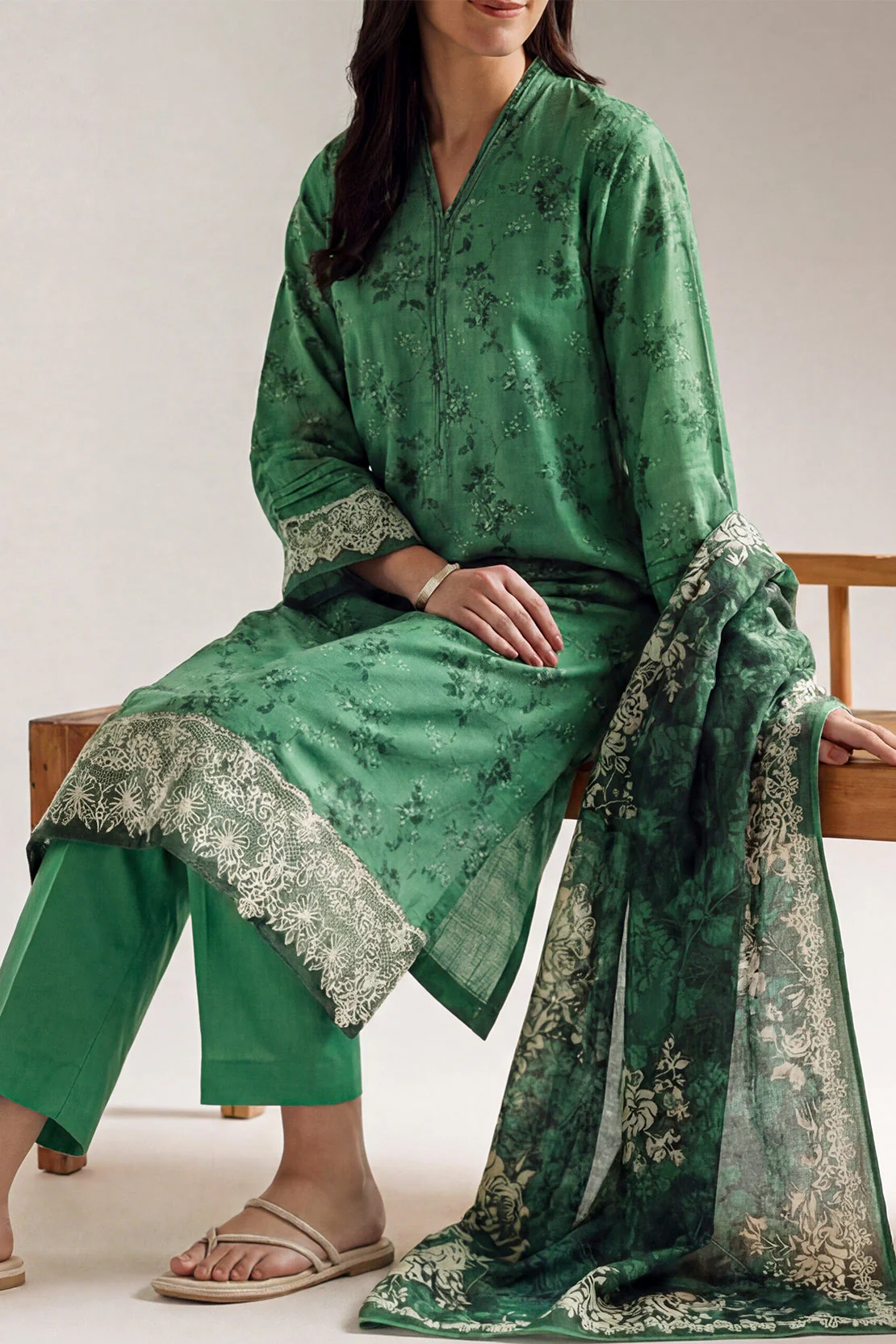 Unstitched Printed Lawn 3 Piece