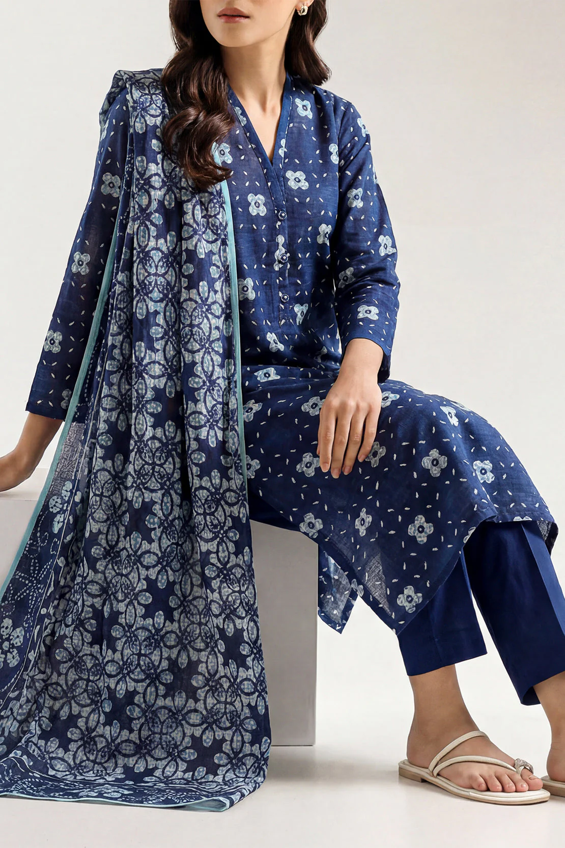 Unstitched Printed Lawn 3 Piece