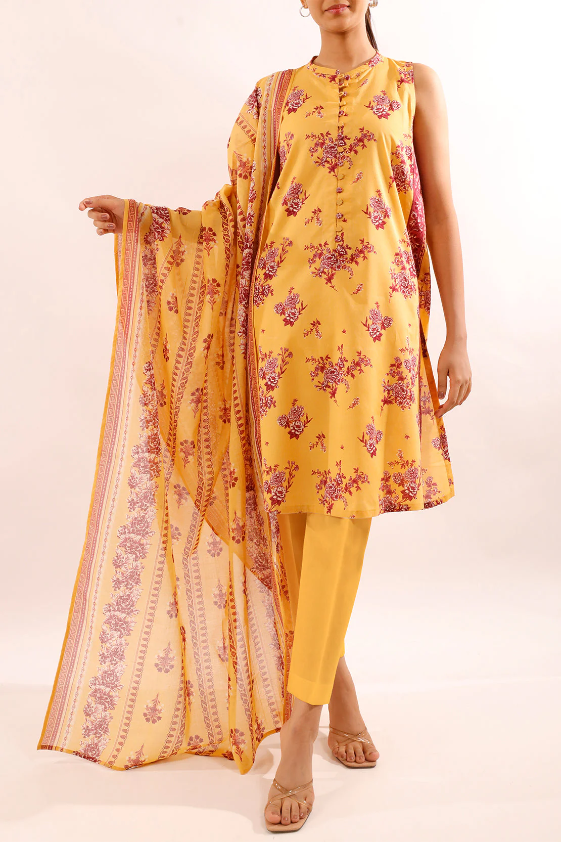 Unstitched Printed Lawn 3 Piece