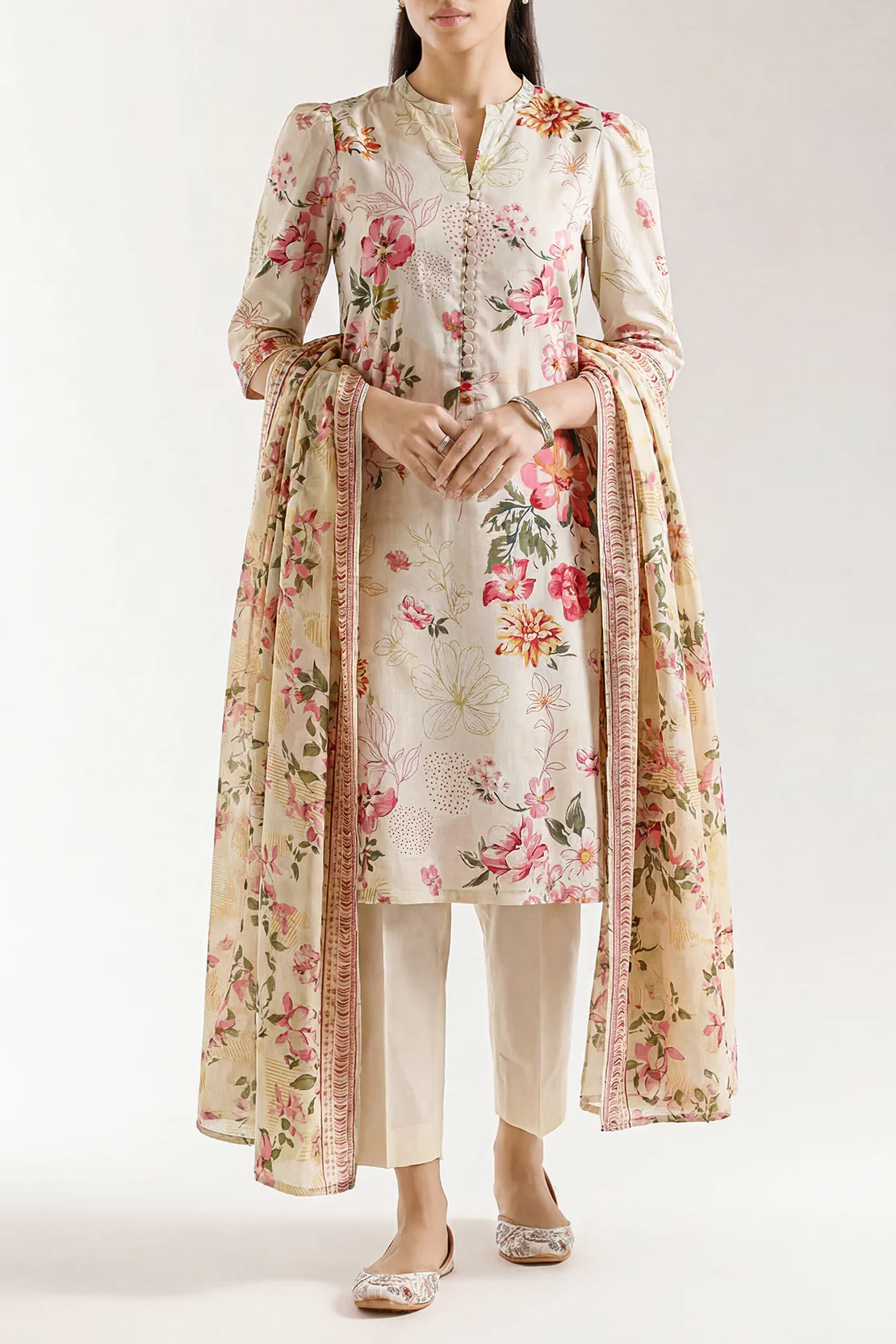 Unstitched Printed Lawn 3 Piece
