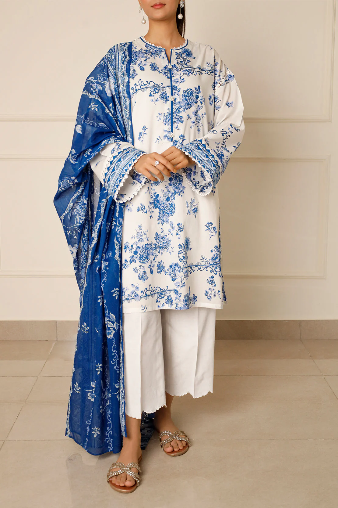 Unstitched Printed Lawn 3 Piece