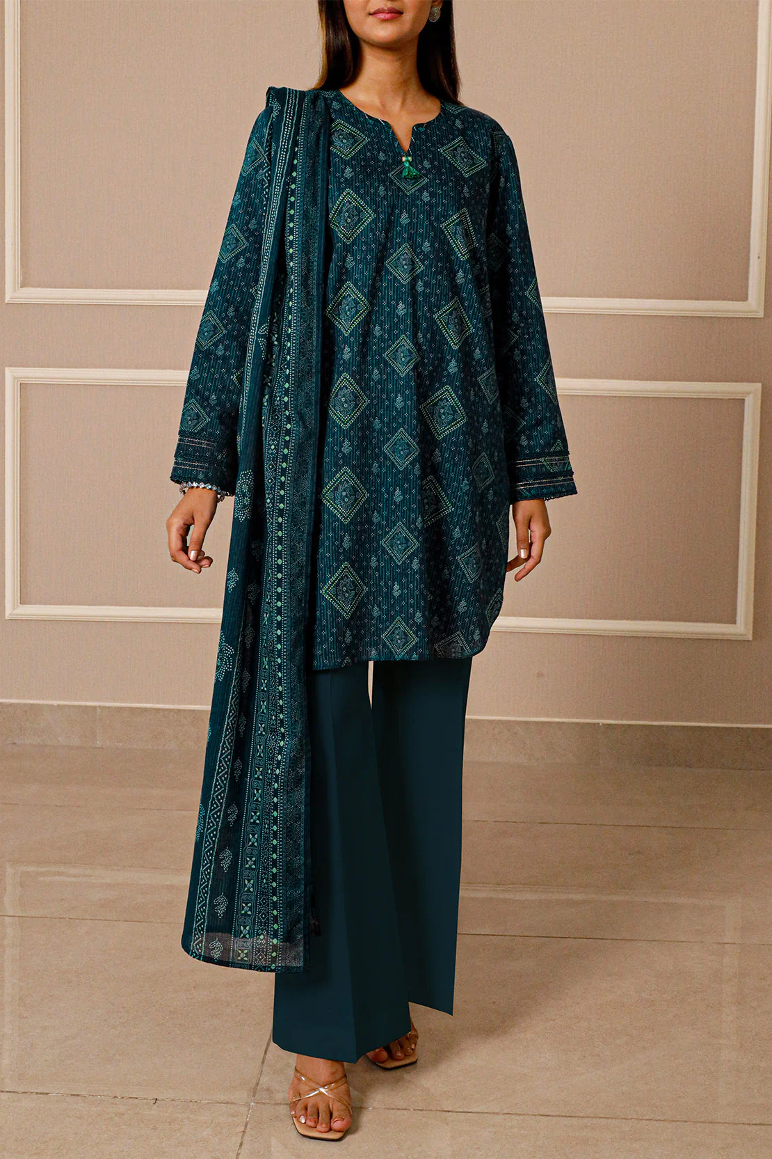 Unstitched Printed Lawn 3 Piece