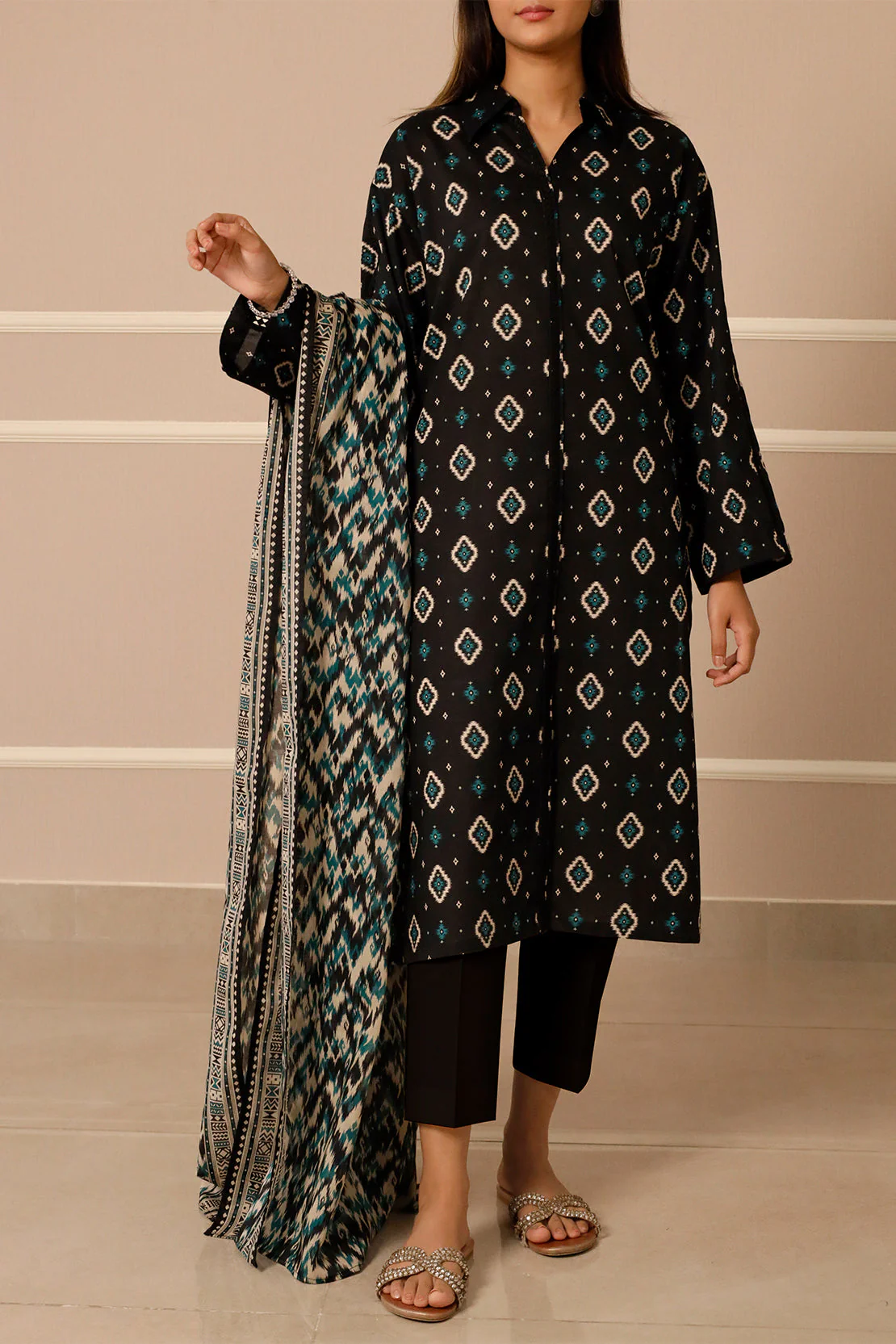 Unstitched Printed Lawn 3 Piece