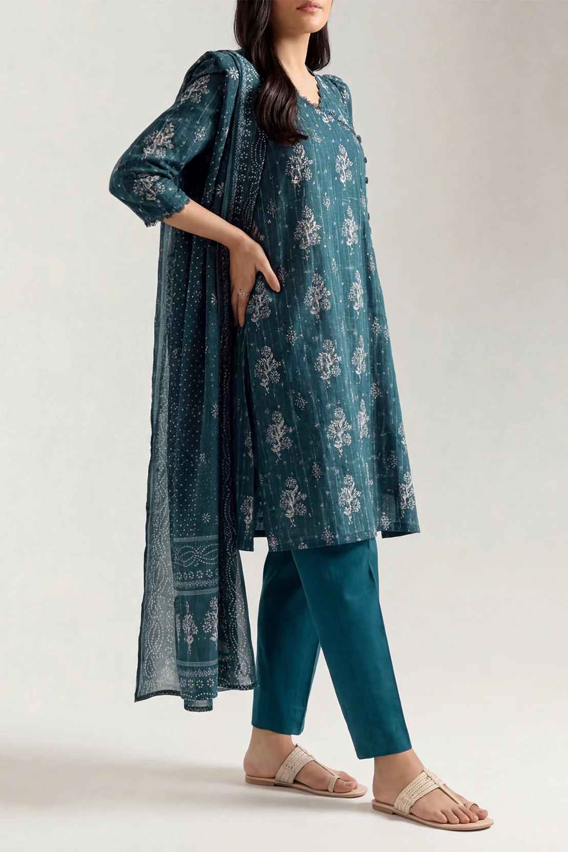 Unstitched Printed Lawn 3 Piece