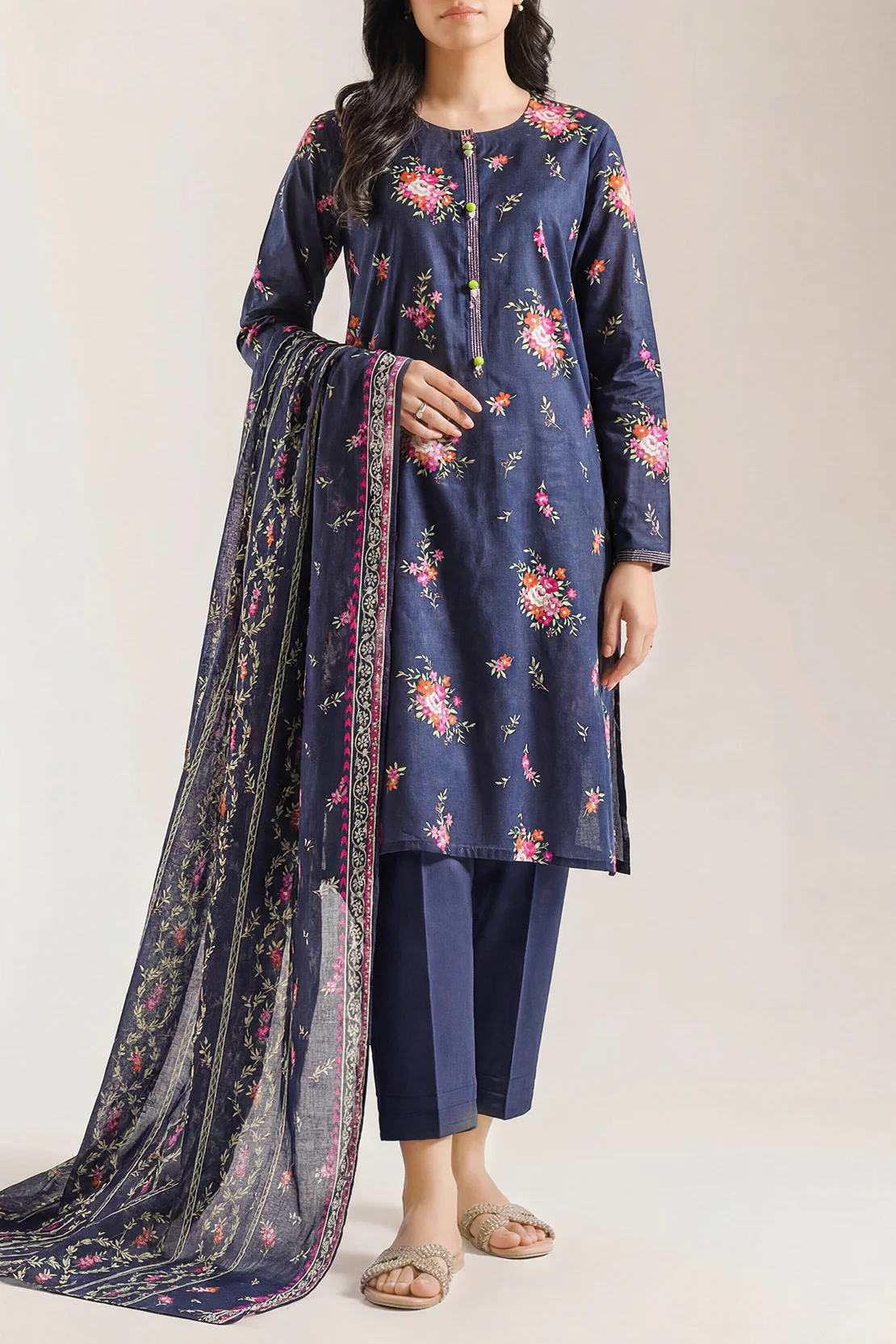 Unstitched Printed Lawn 3 Piece