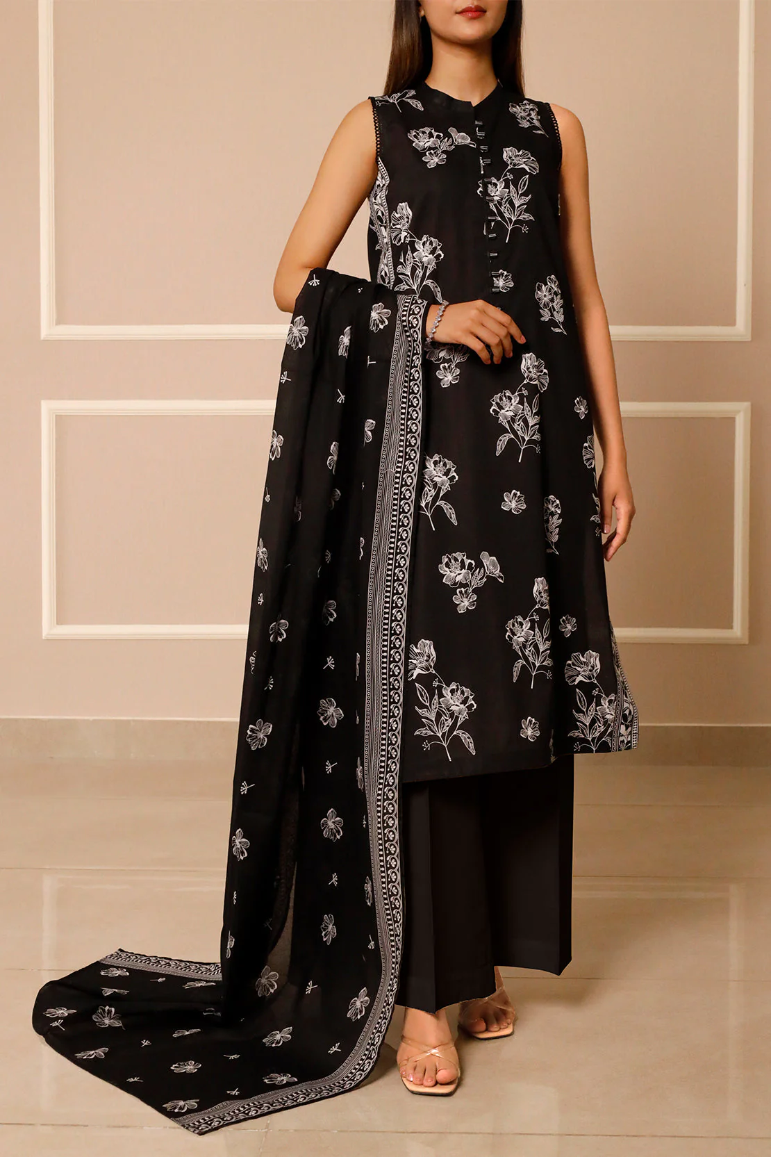 Unstitched Printed Lawn 3 Piece
