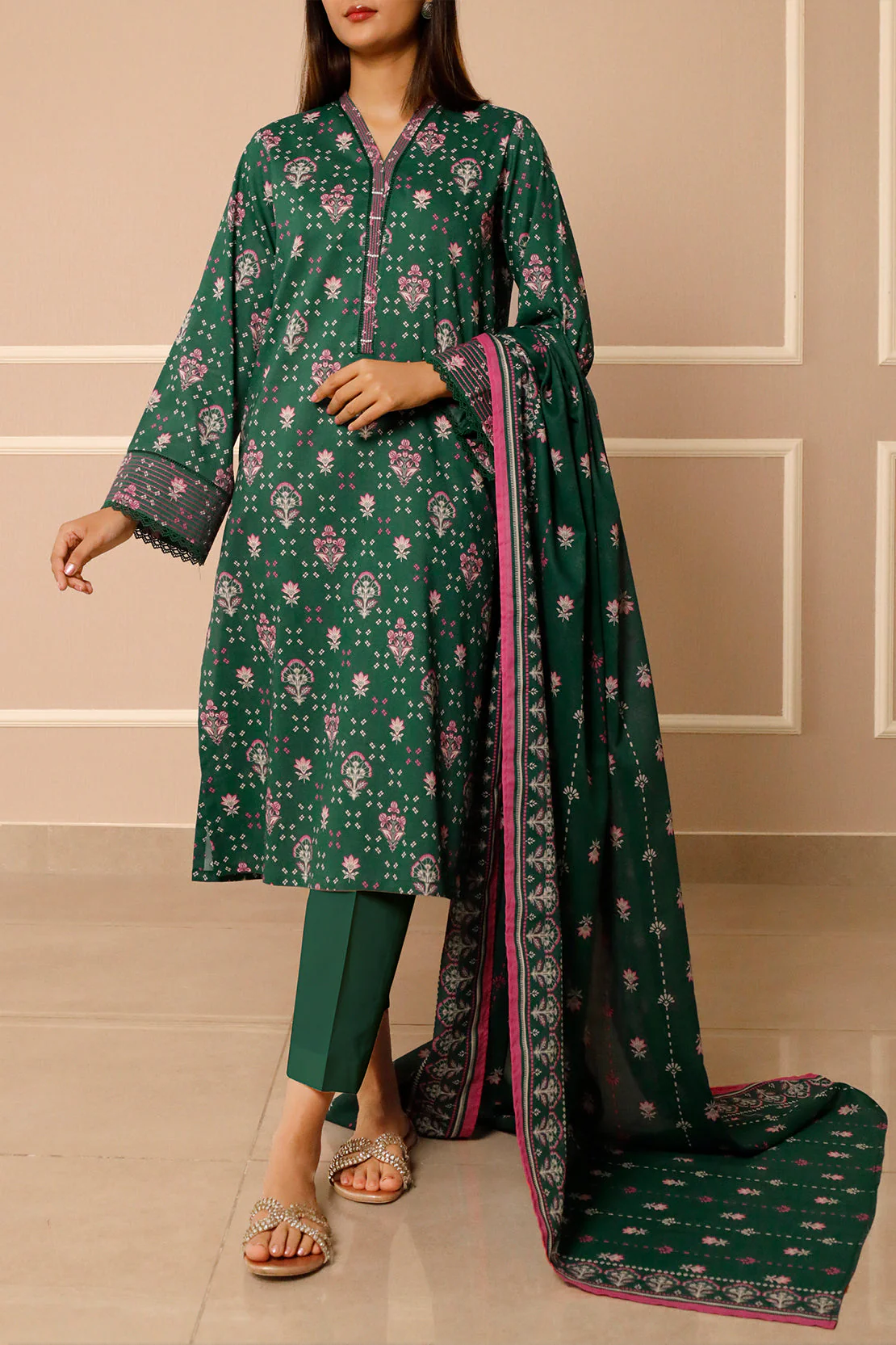 Unstitched Printed Lawn 3 Piece - Image 2