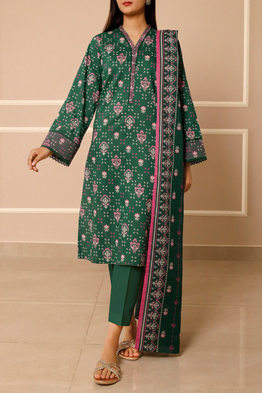 Unstitched Printed Lawn 3 Piece - Image 3