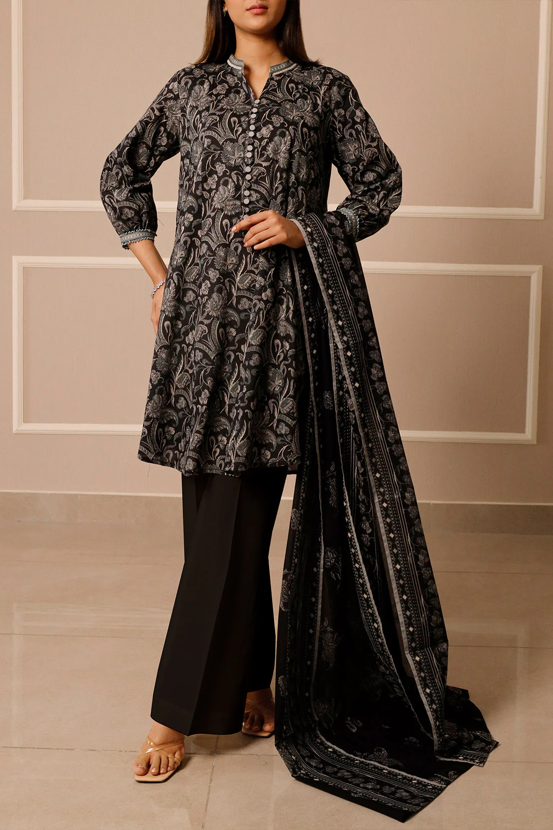 Unstitched Printed Lawn 3 Piece