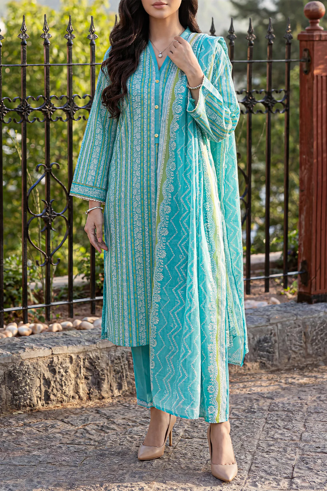 Unstitched Printed Lawn 3 Piece
