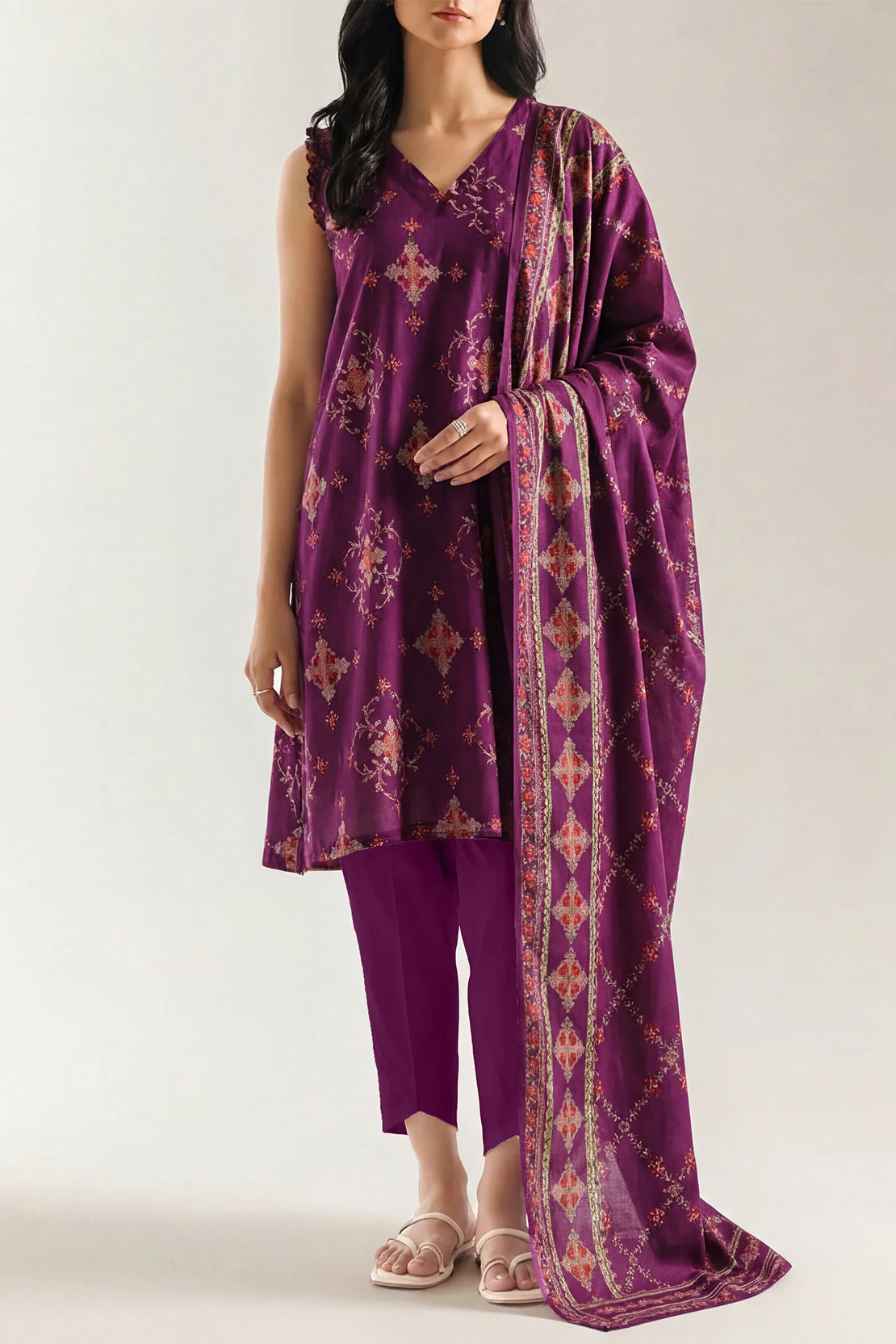 Unstitched Printed Lawn 3 Piece