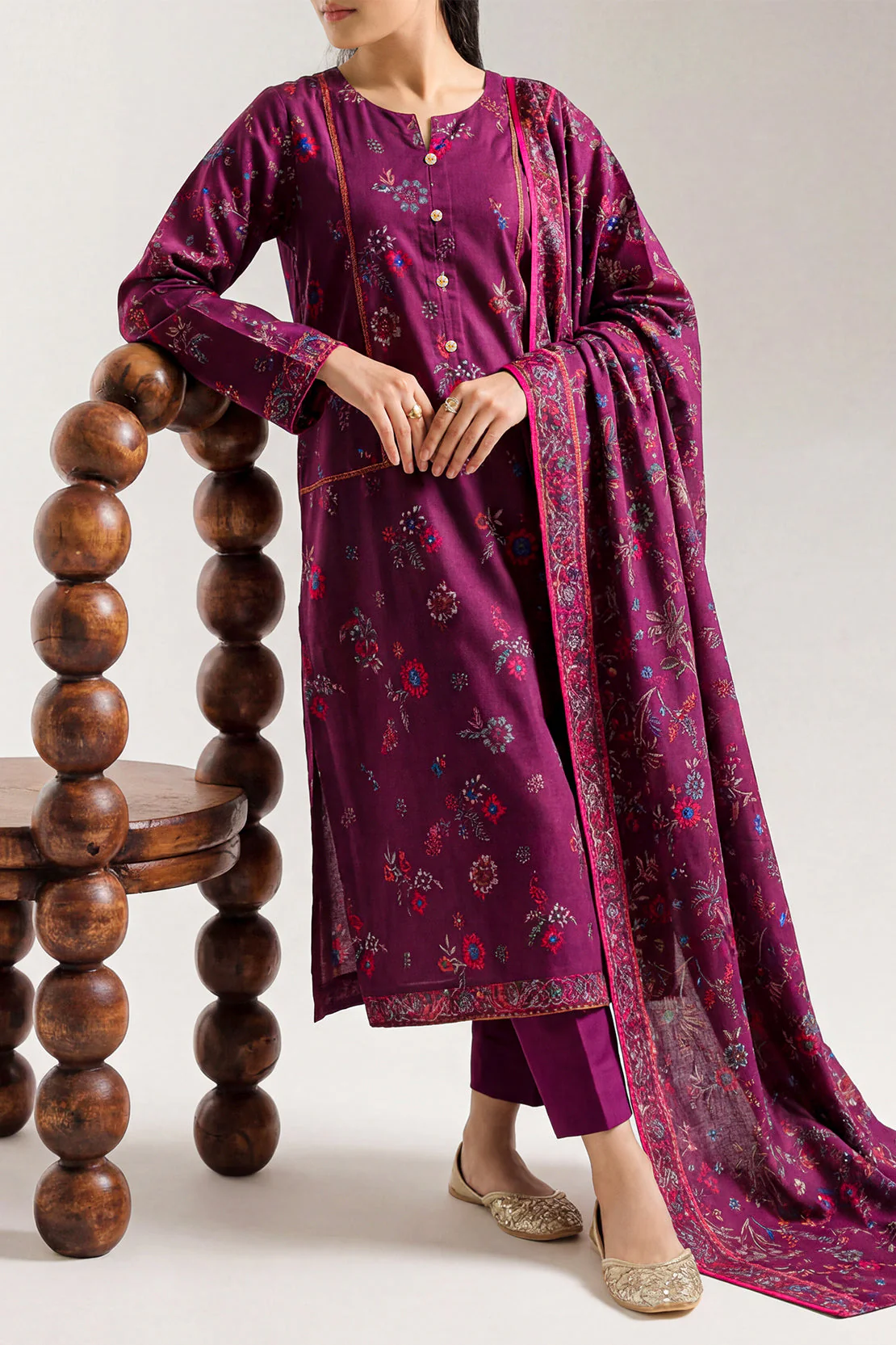 Unstitched Printed Lawn 3 Piece