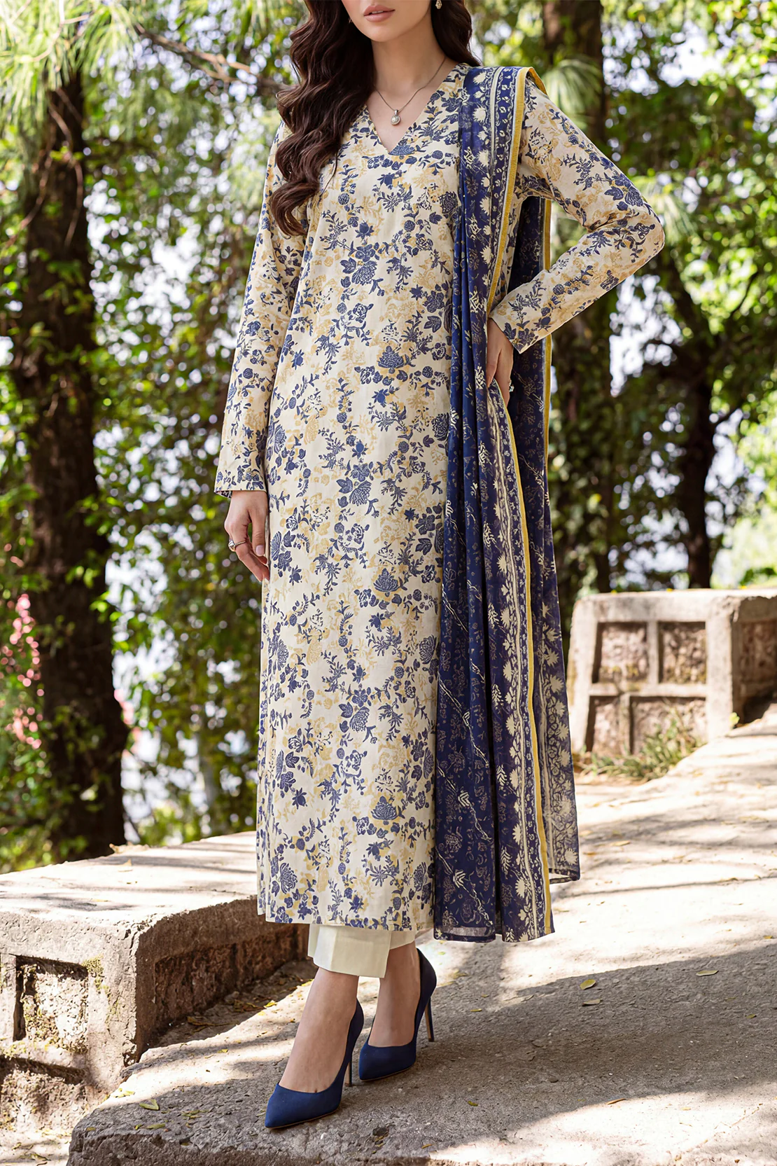 Unstitched Printed Lawn 3 Piece