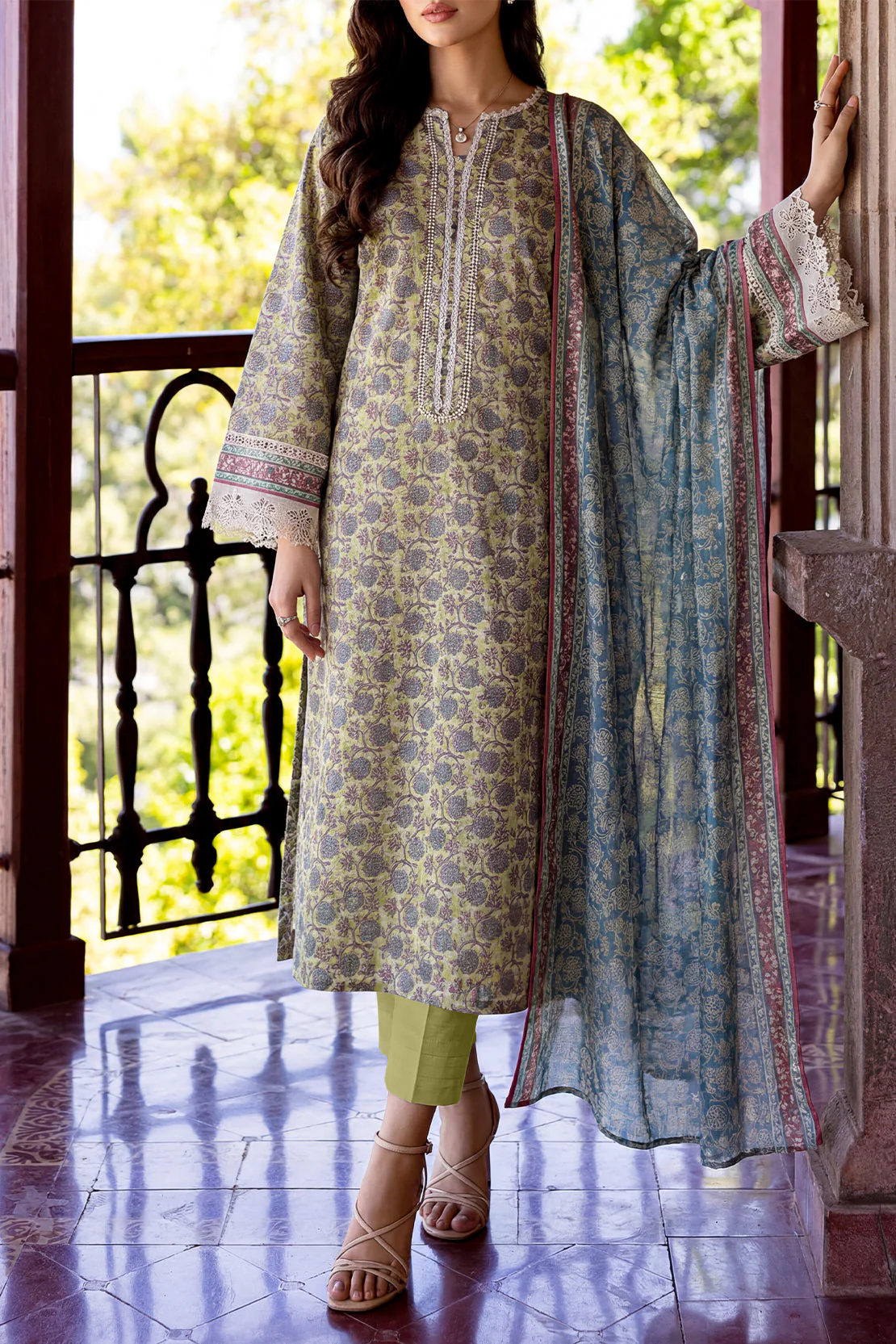 Unstitched Printed Lawn 3 Piece
