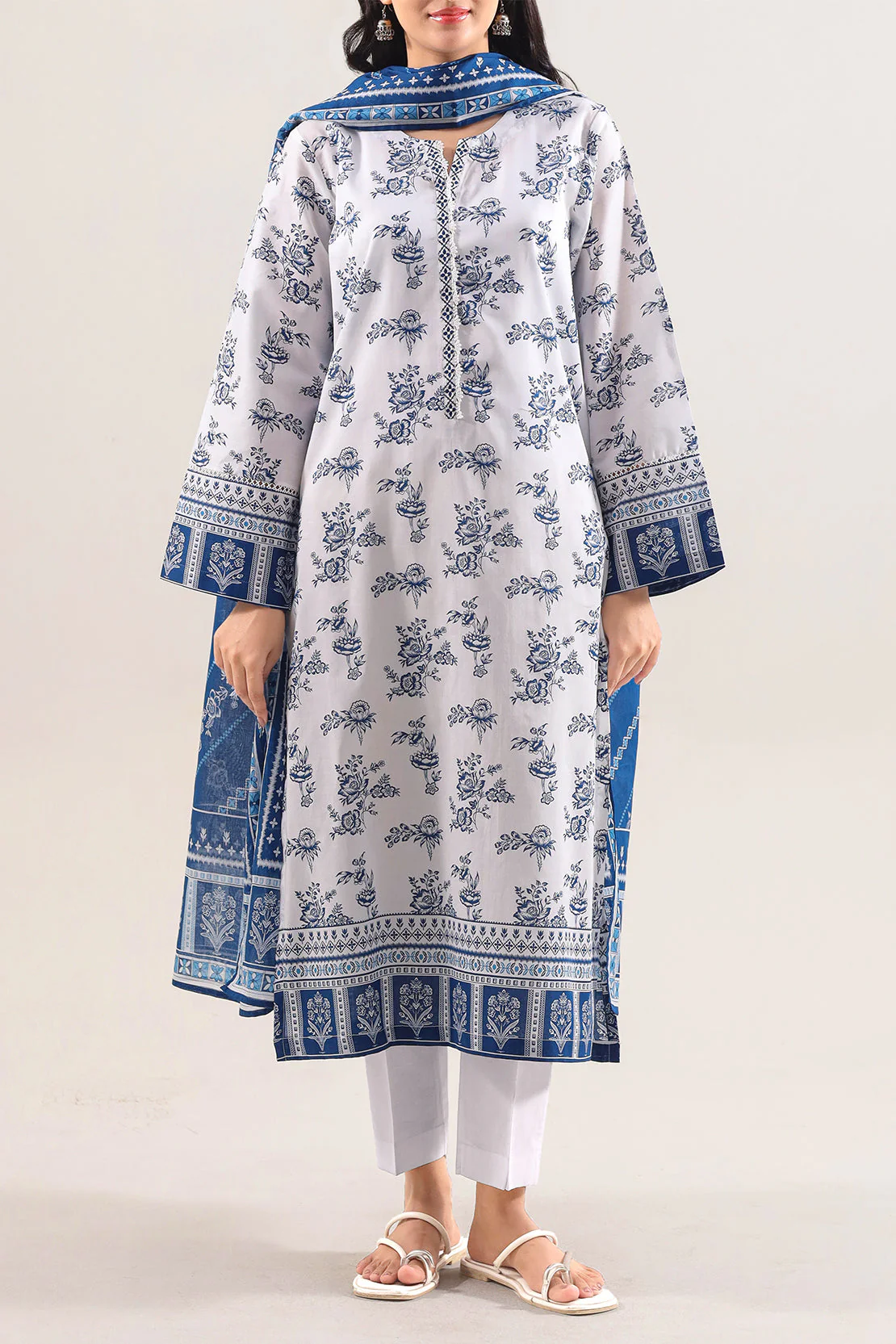 Unstitched Printed Lawn 3 Piece