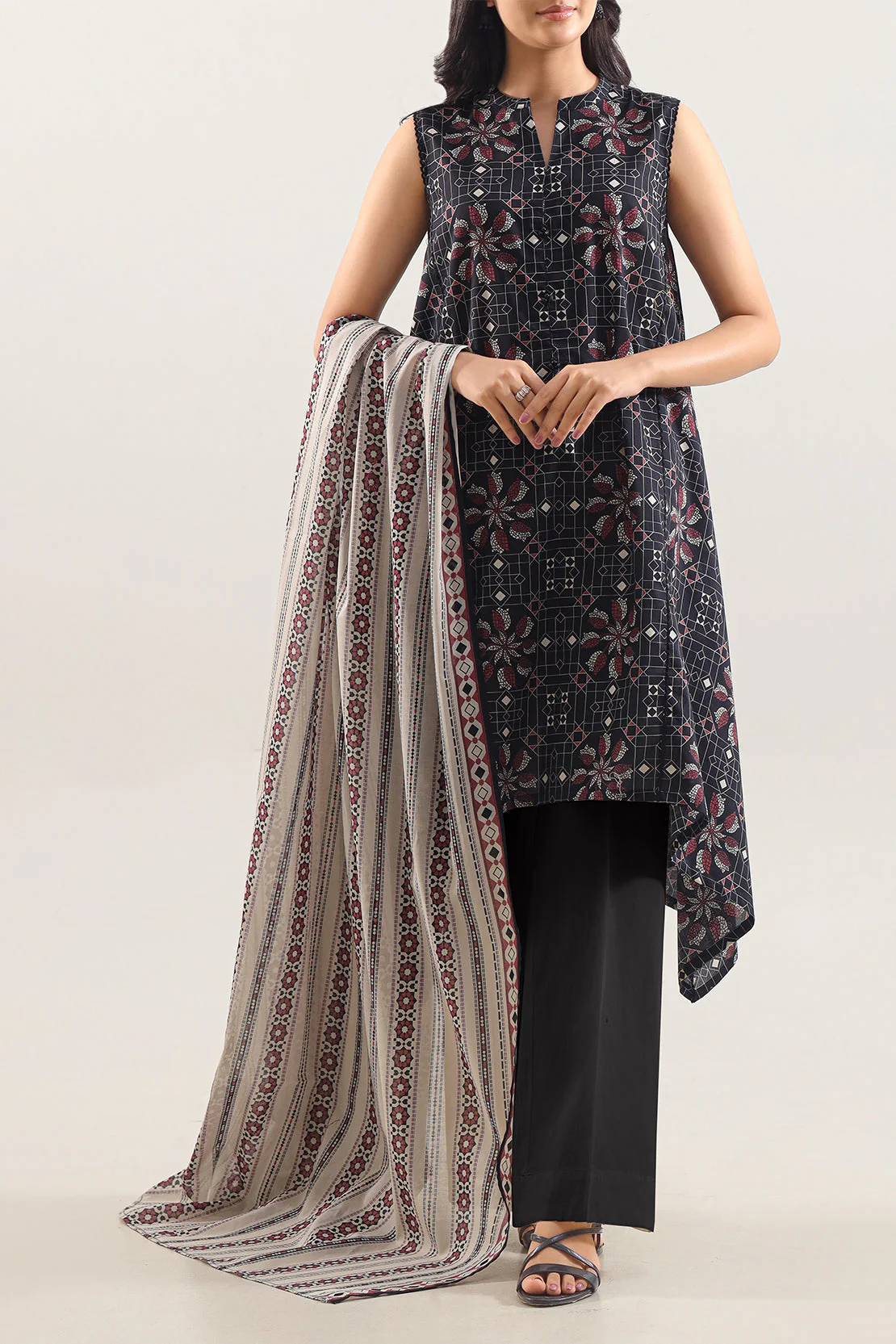 Unstitched Printed Lawn 3 Piece