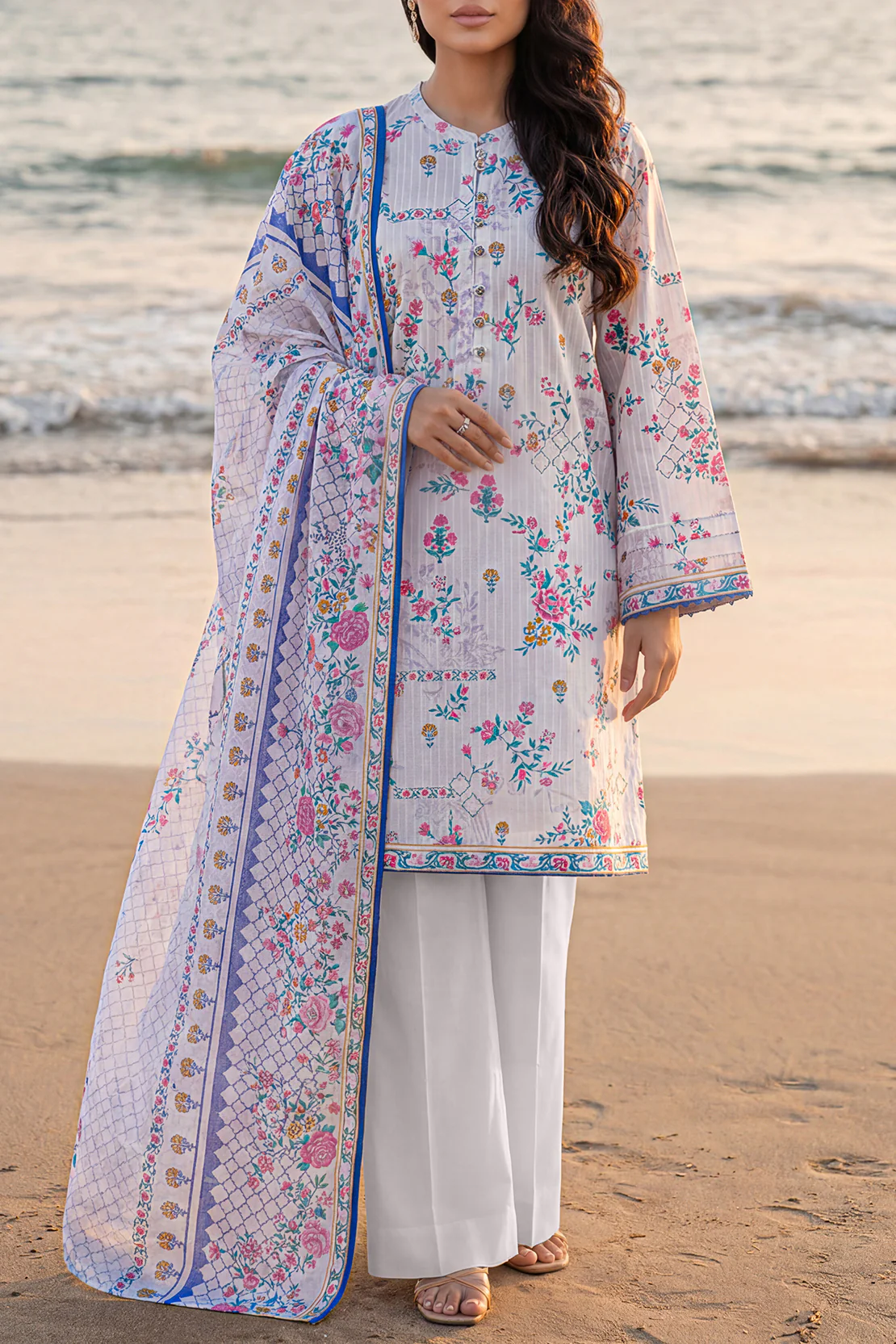 Unstitched Printed Lawn 3 Piece