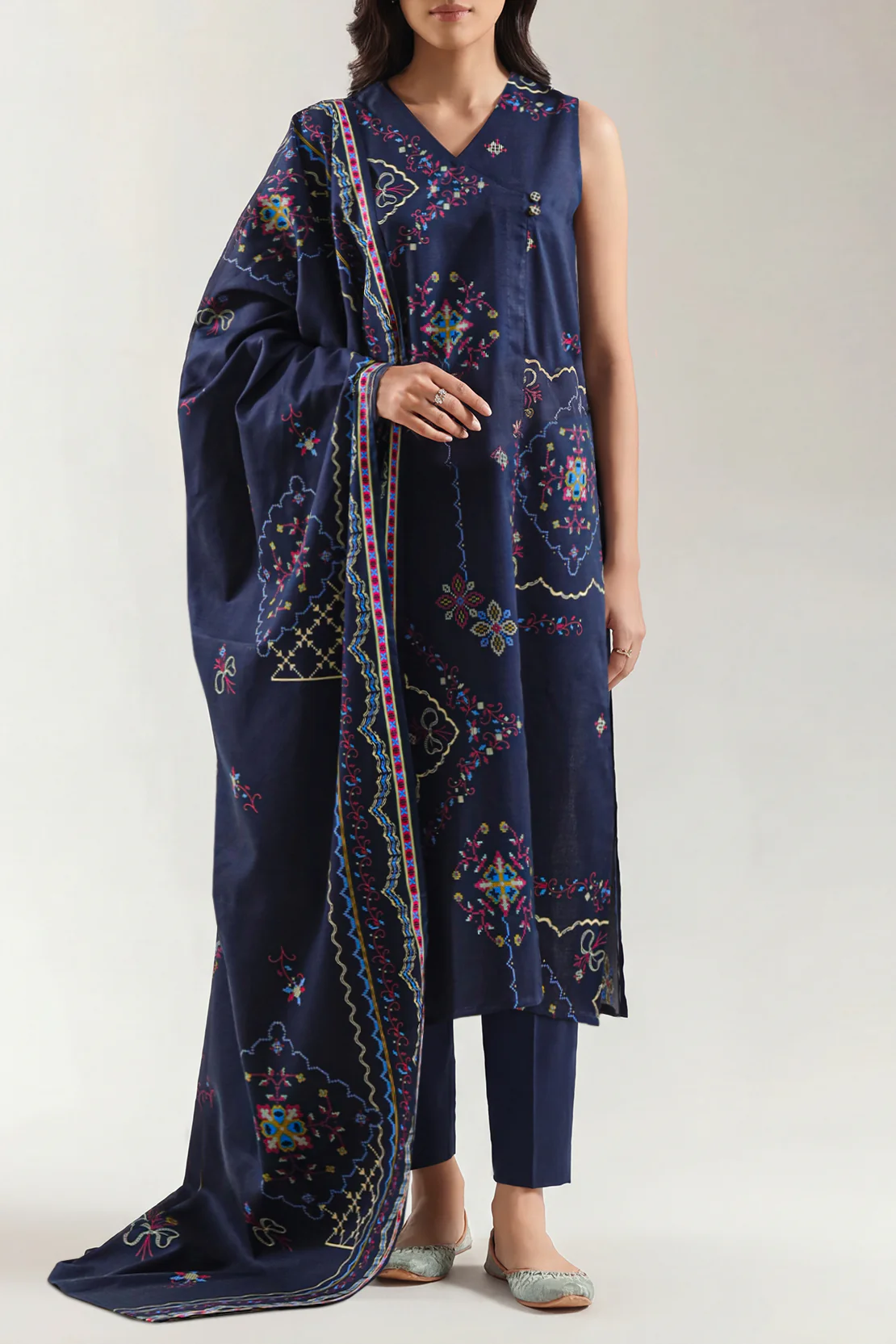 Unstitched Printed Lawn 3 Piece