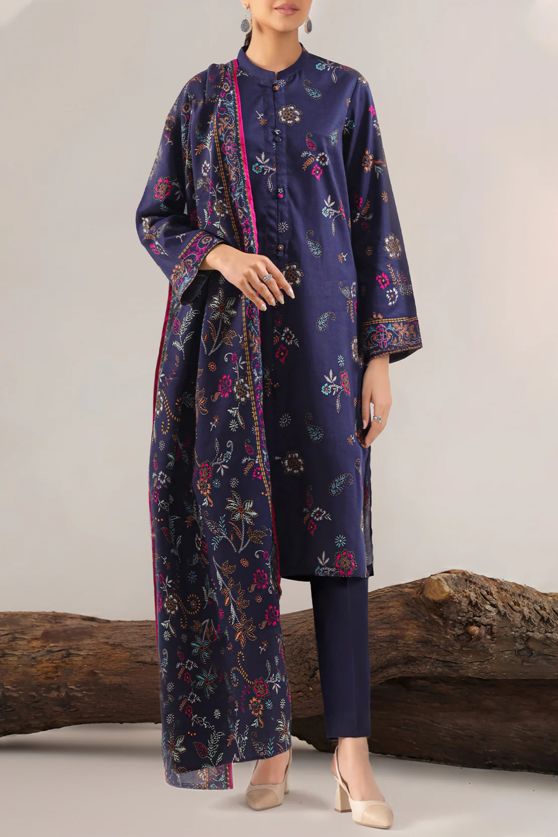 Unstitched Printed Lawn 3 Piece