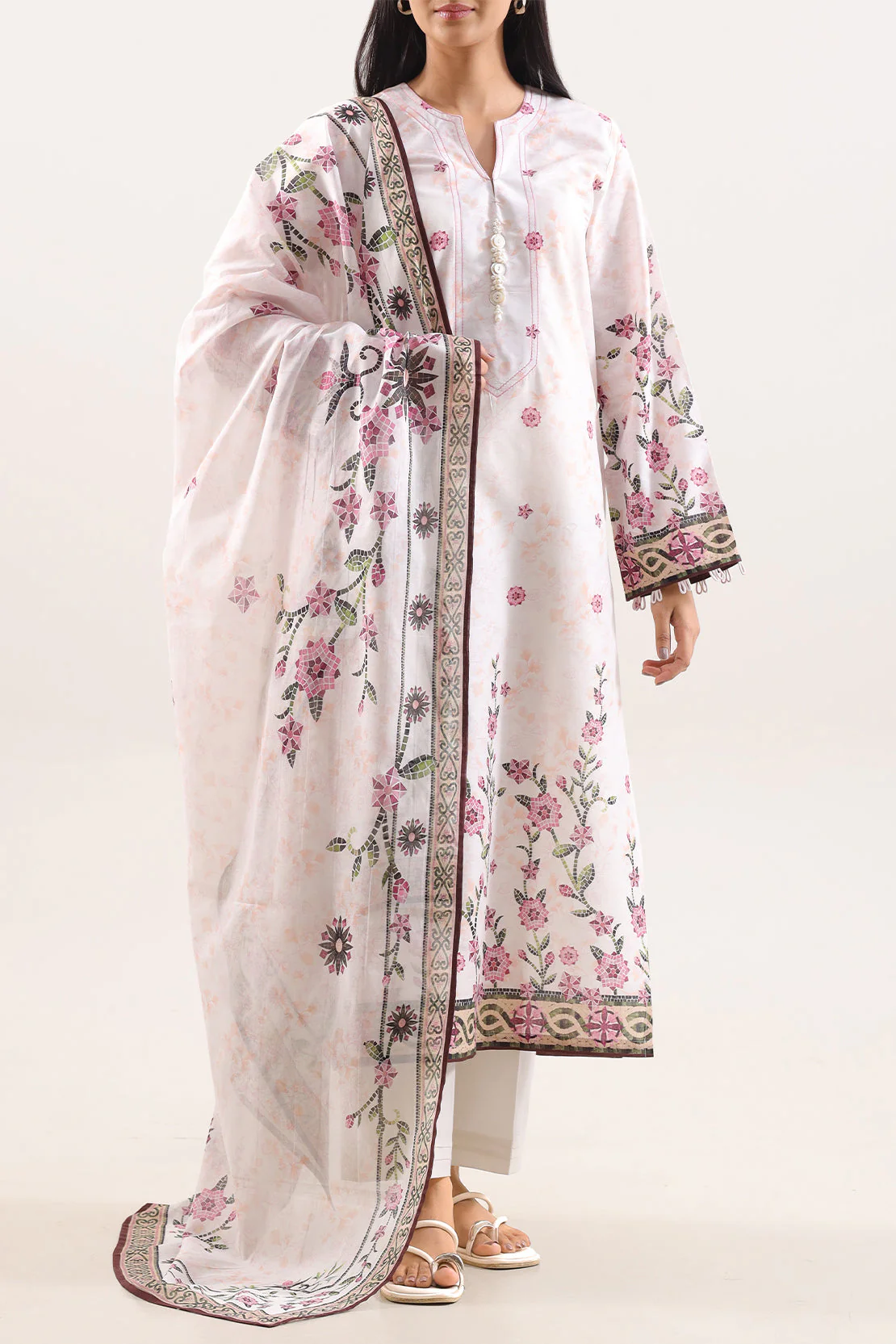 Unstitched Printed Lawn 3 Piece