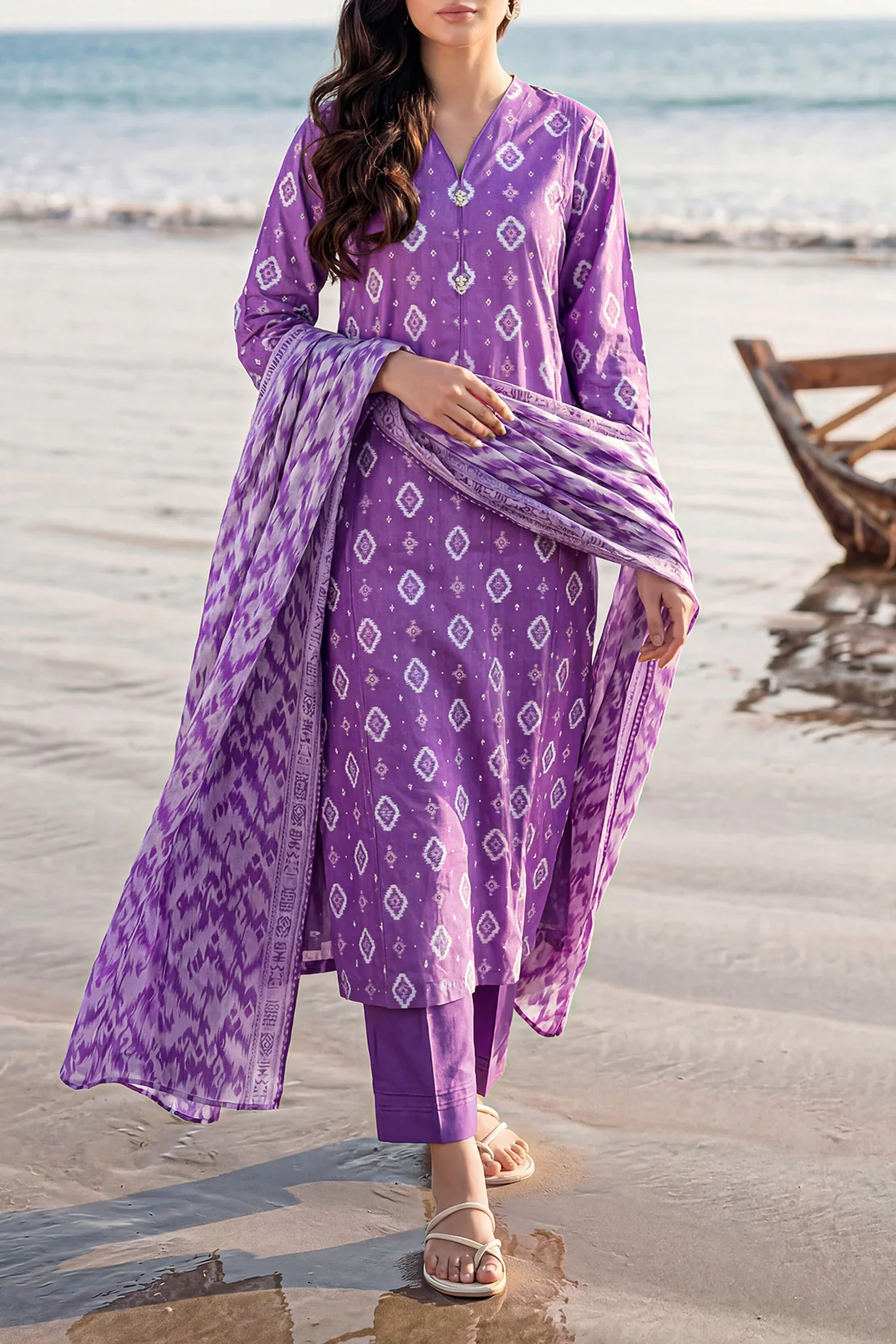 Unstitched Printed Lawn 3 Piece