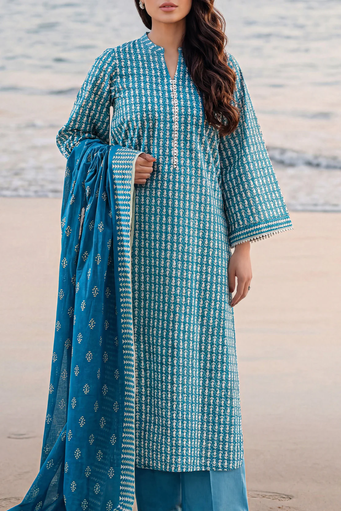 Unstitched Printed Lawn 3 Piece
