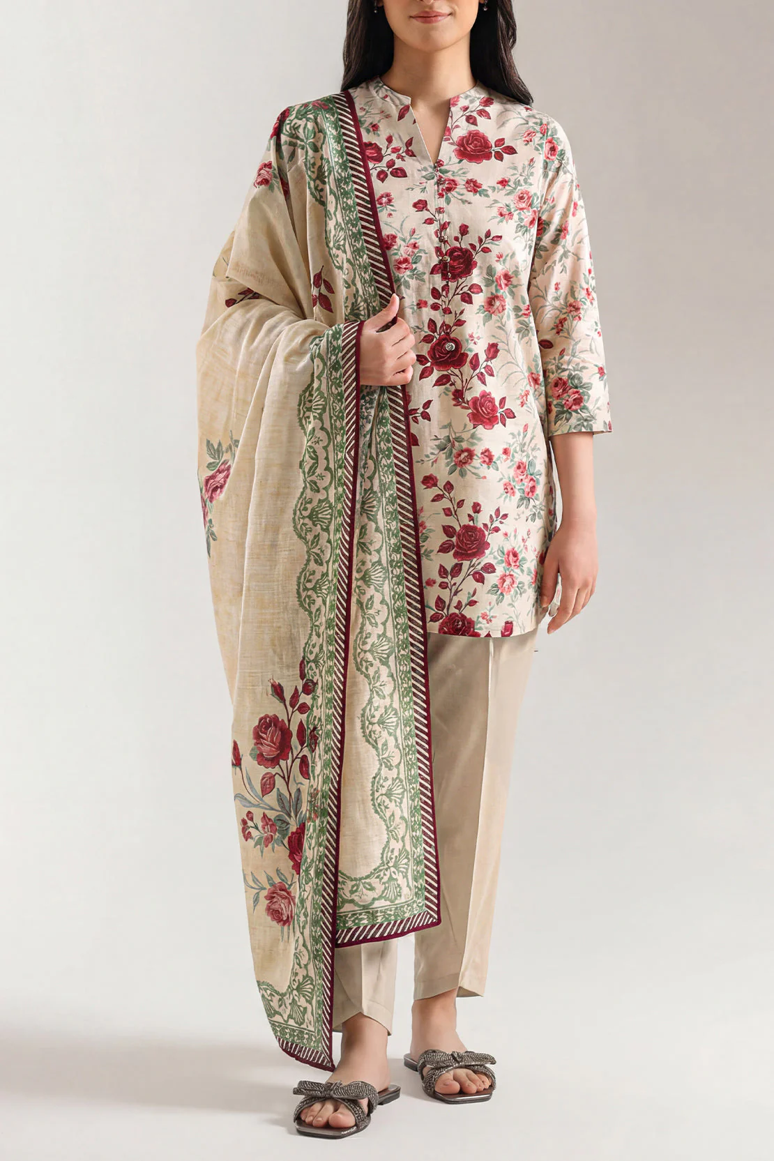 Unstitched Printed Lawn 3 Piece - Image 2