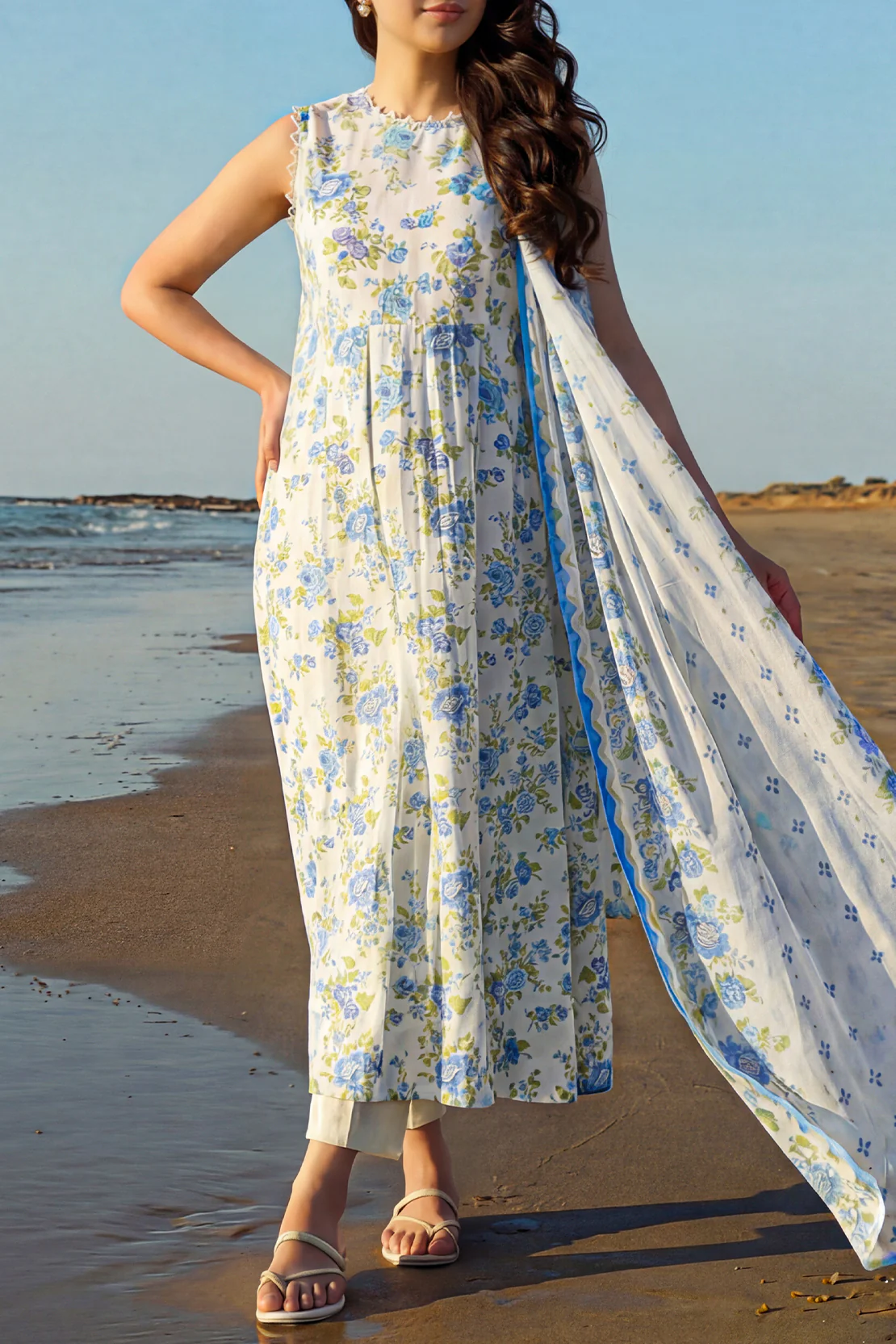 Unstitched Printed Lawn 3 Piece
