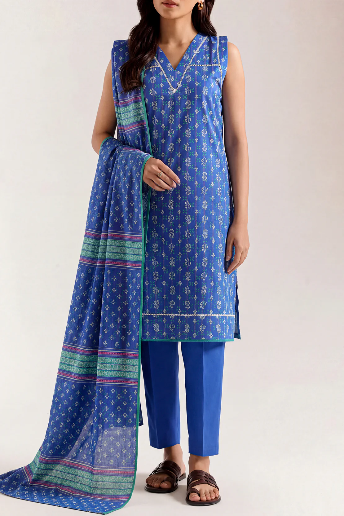 Unstitched Printed Lawn 3 Piece