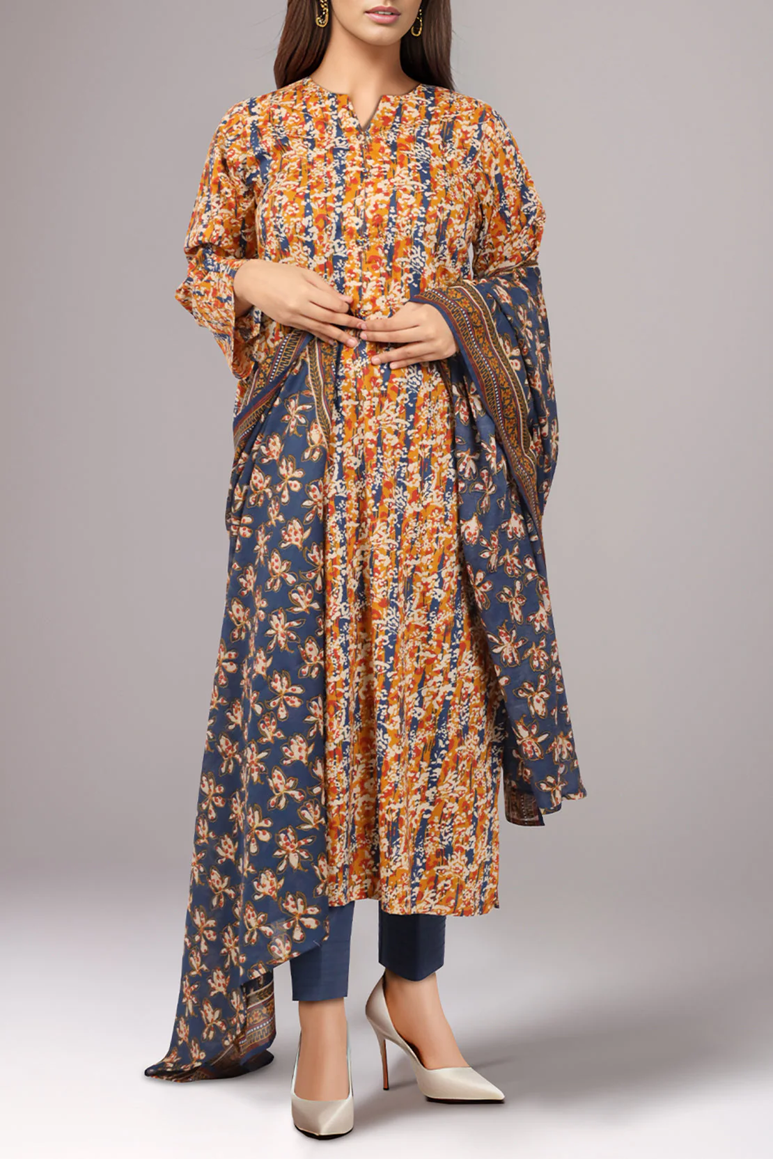 Unstitched Printed Lawn 3 Piece