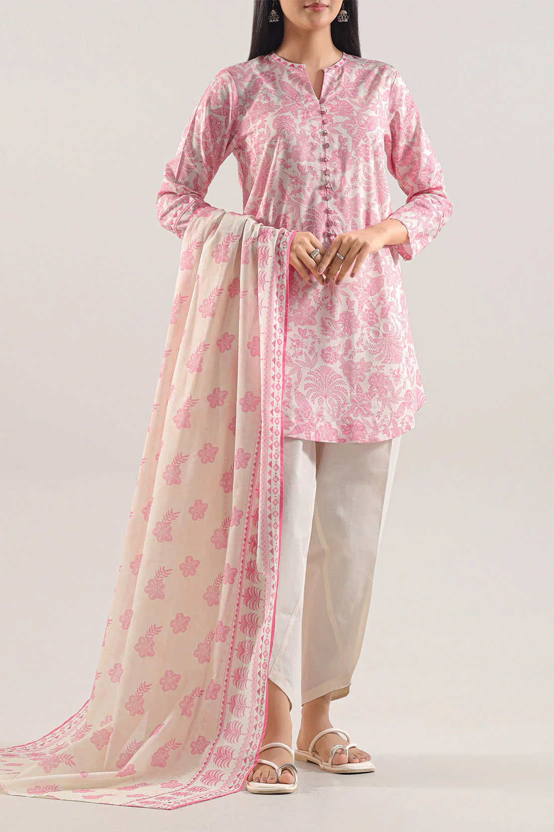 Unstitched Printed Lawn 3 Piece